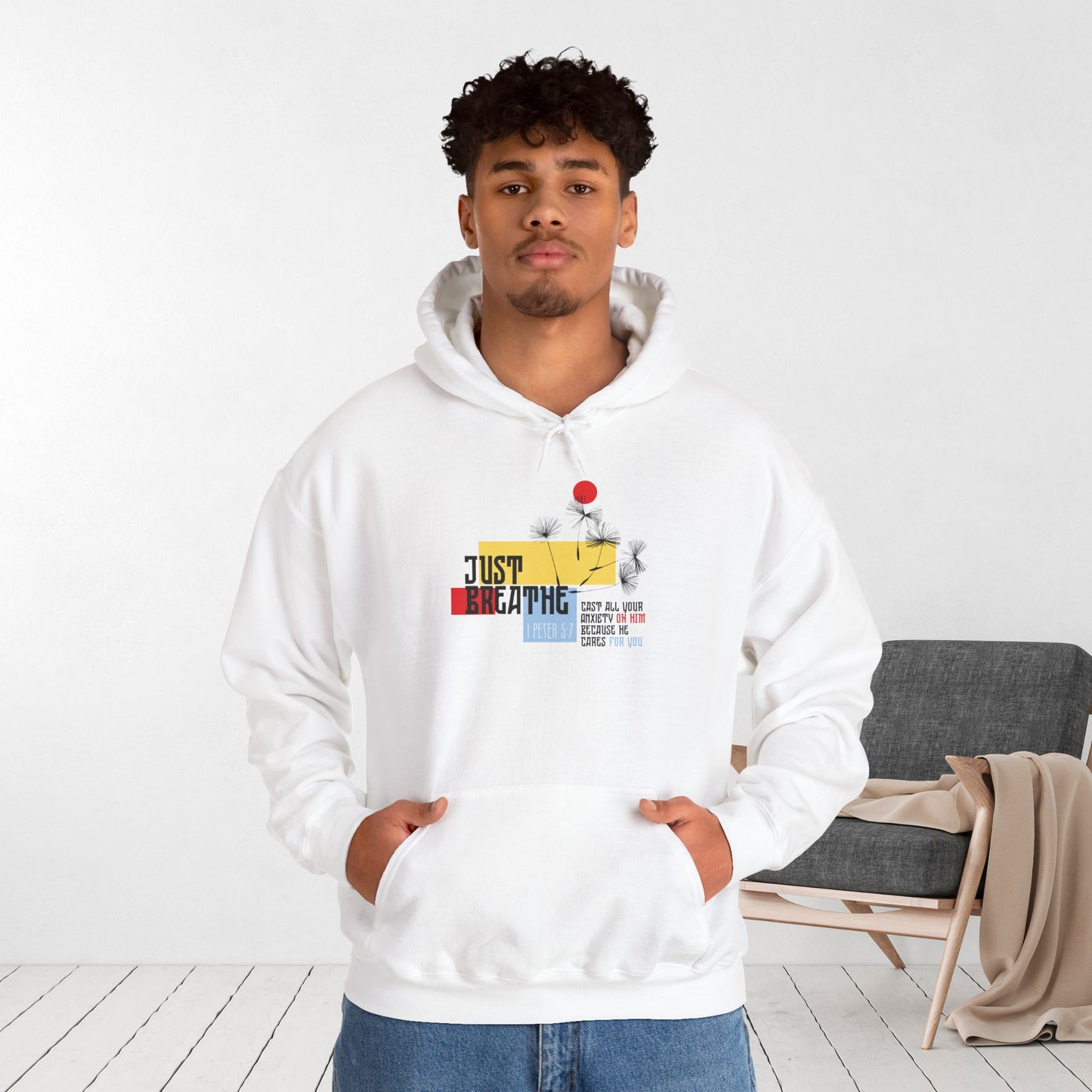 Just Breathe 1 Peter 5:7 Hoodie
