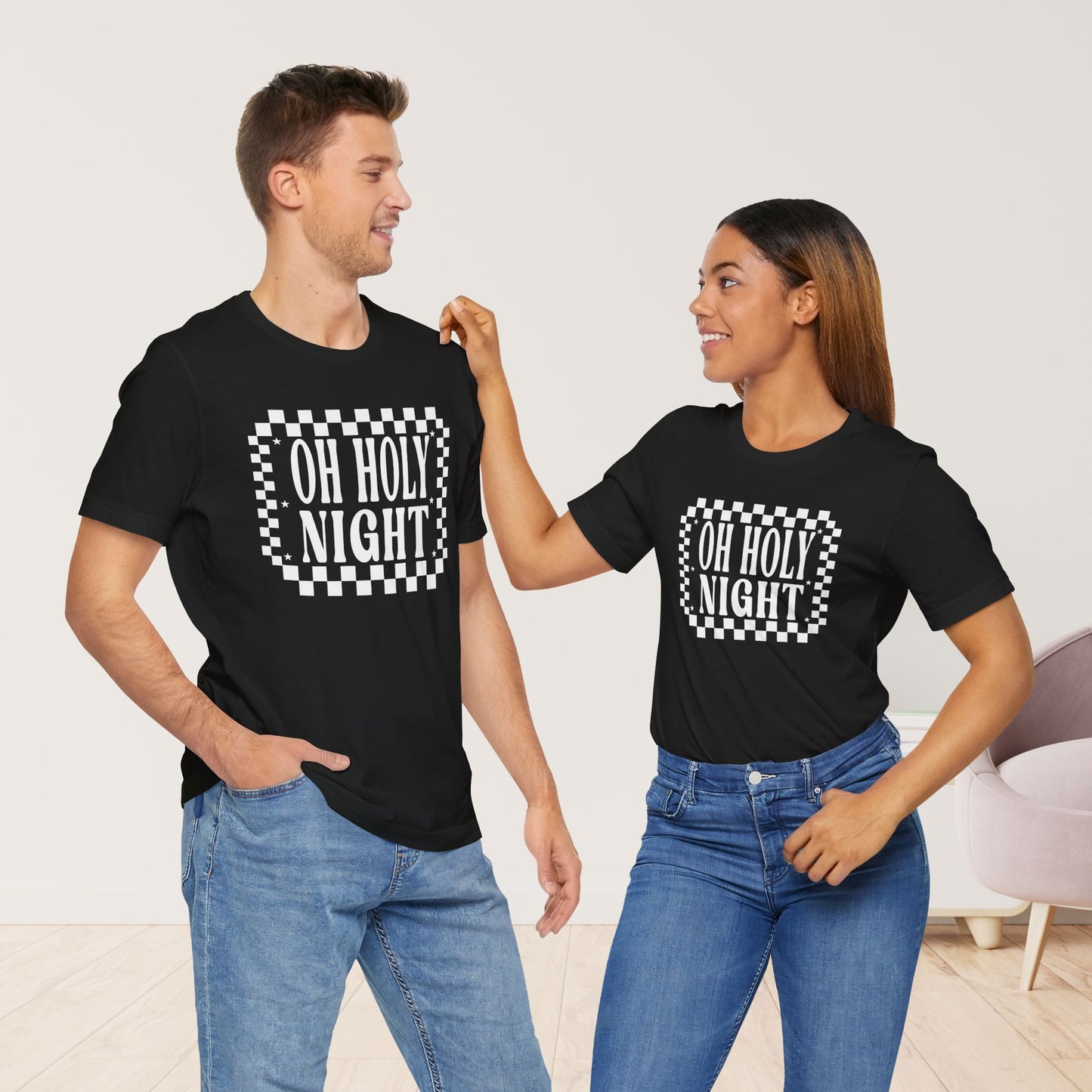 Oh Holy Night Soft Cotton Tee - Christian Christmas Shirt