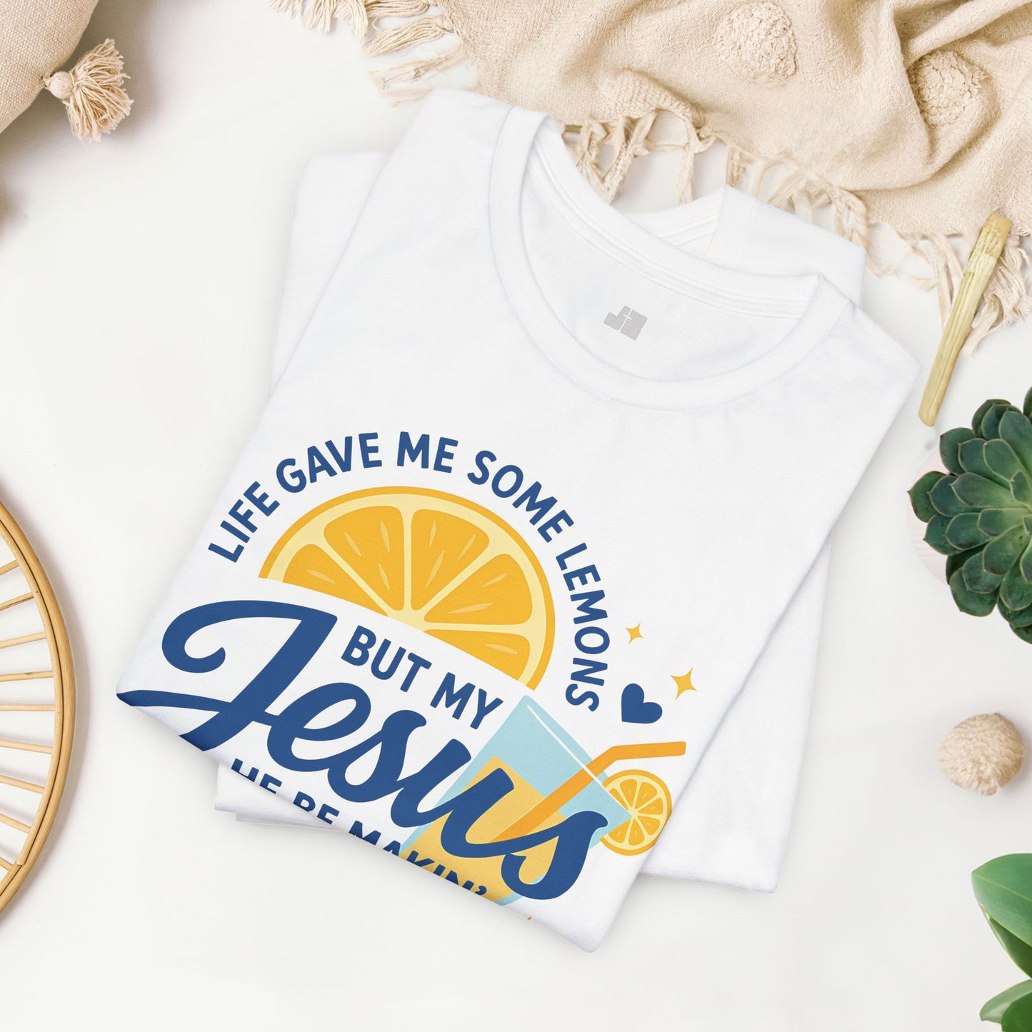 Life Gave Me Lemons But My Jesus Makes Lemonade Soft Cotton Tee