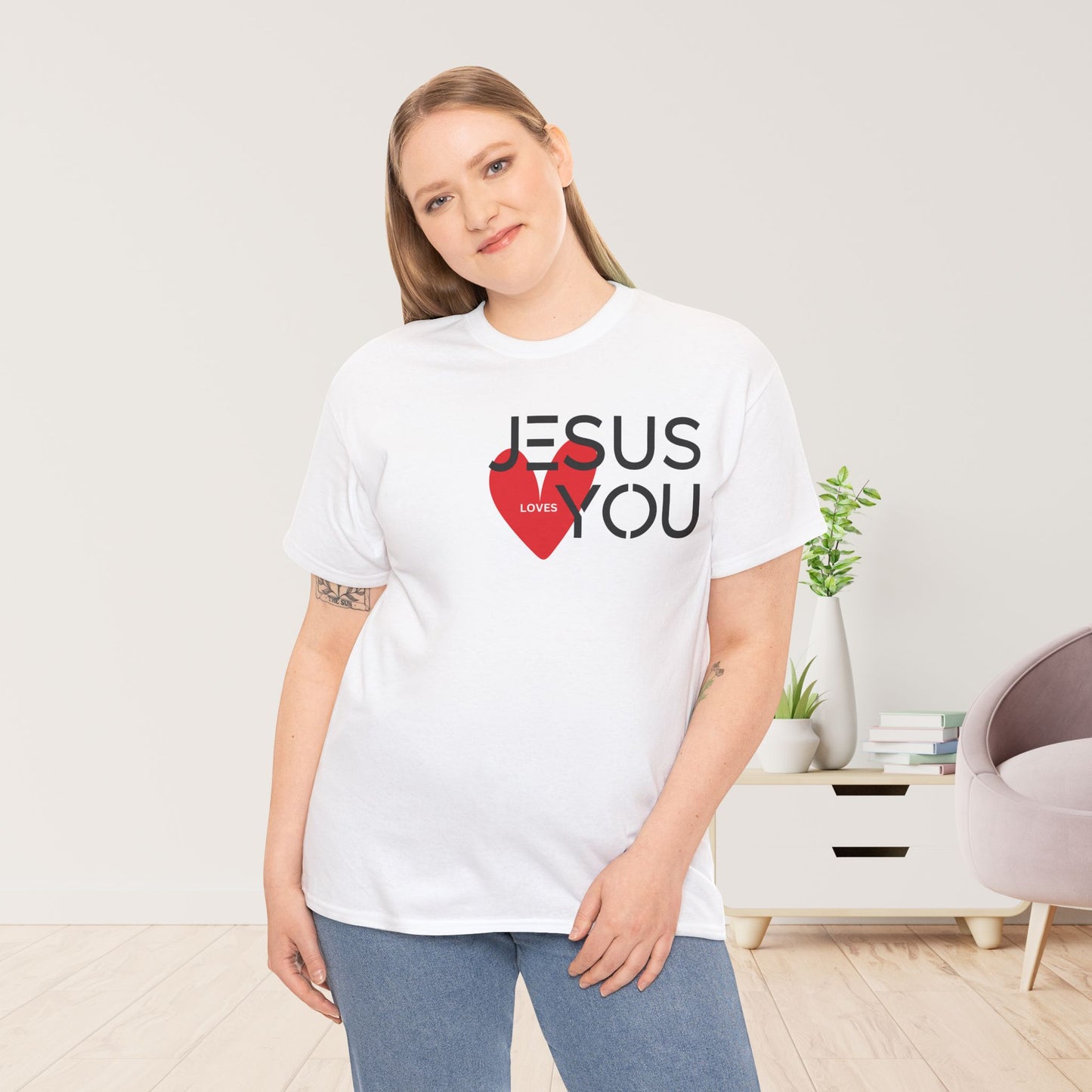 Jesus Loves You Heavy Cotton Tee
