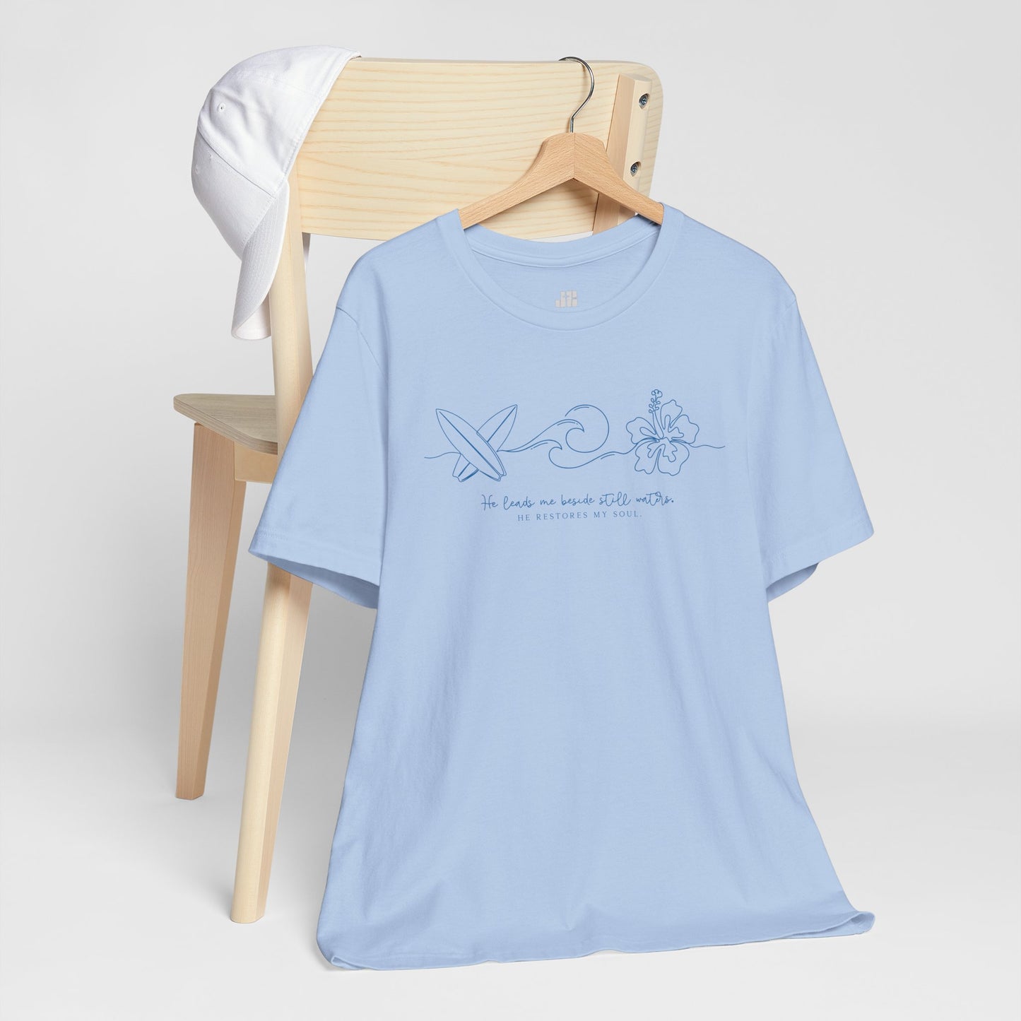 He Leads Me Beside Still Waters Soft Cotton Tee