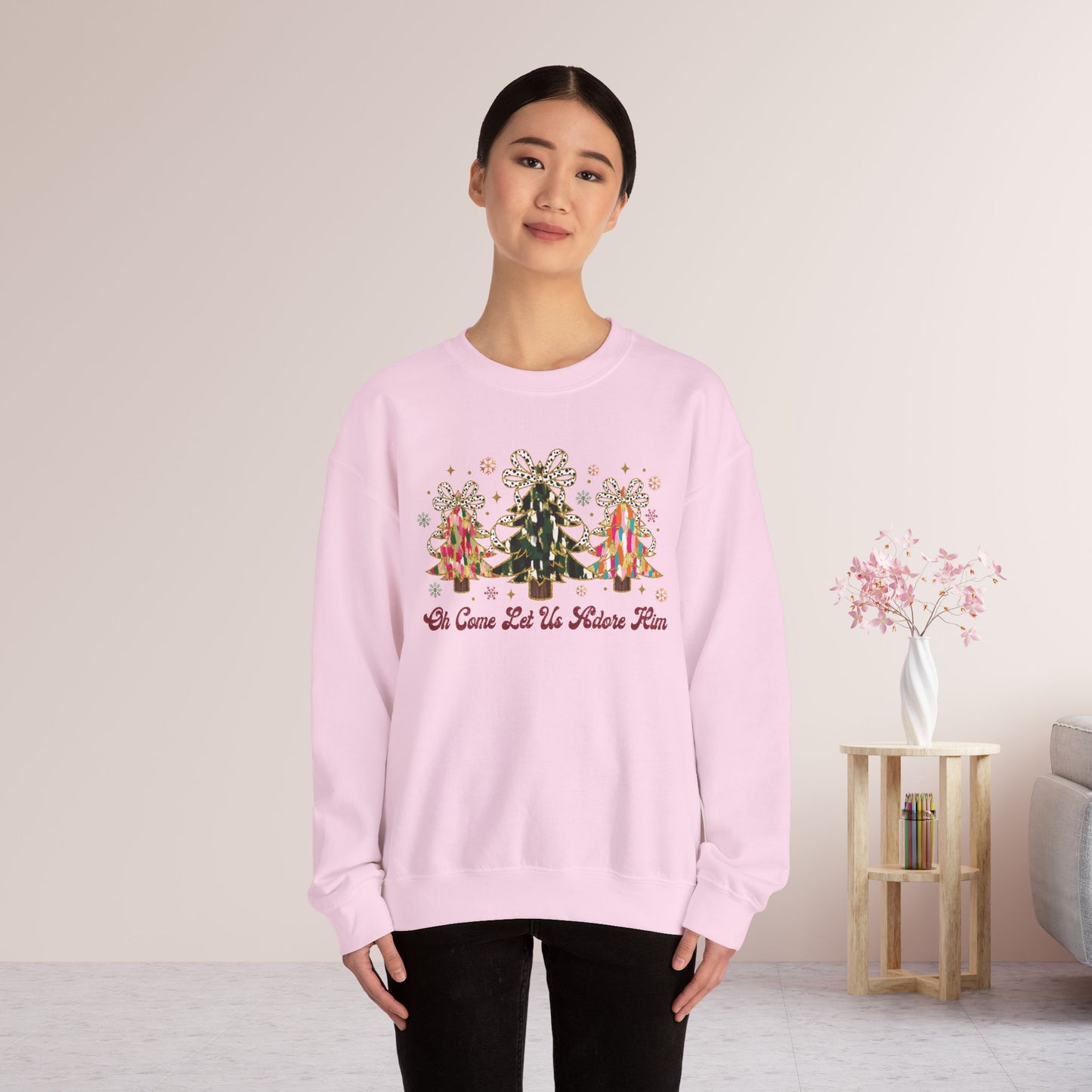 Oh Come Let Us Adore Him Christian Sweatshirt - Christian Pullover