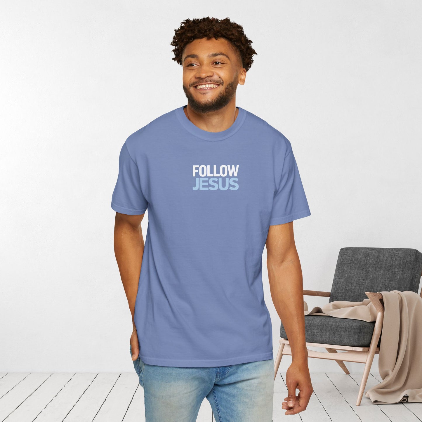 Jesus is the Light of the World Comfort Colors Shirt - John 8:12 Bible Verse Christian Shirt