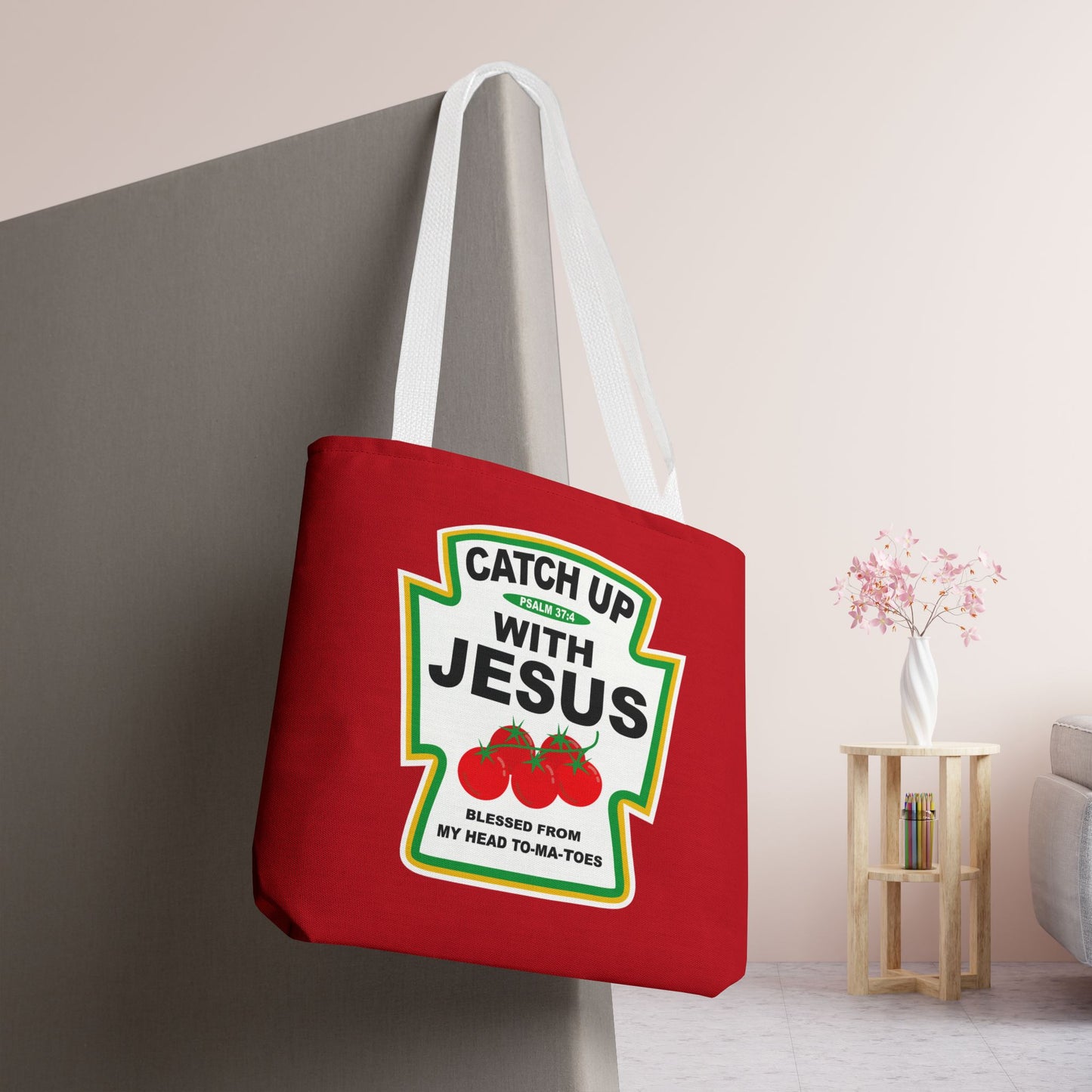 Catch Up with Jesus Tote Bag - 16"