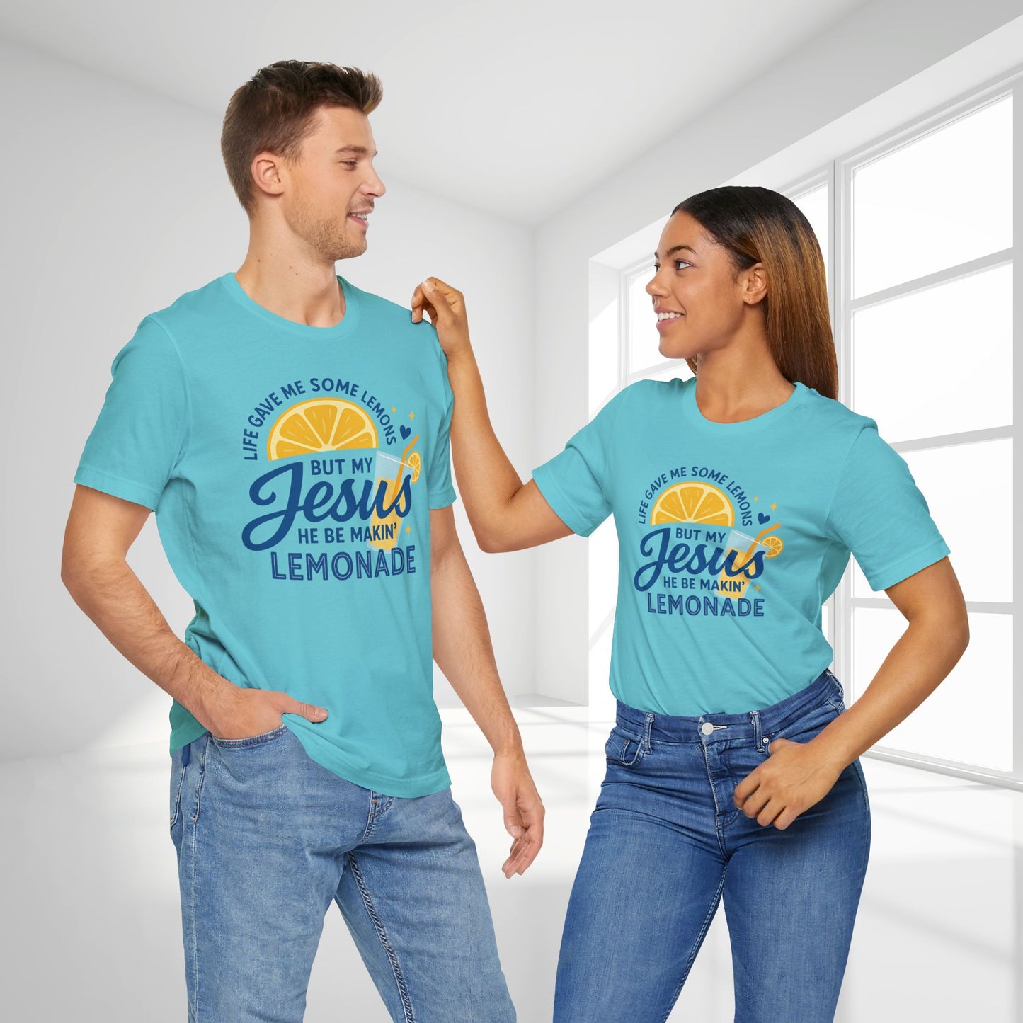 Life Gave Me Lemons But My Jesus Makes Lemonade Soft Cotton Tee
