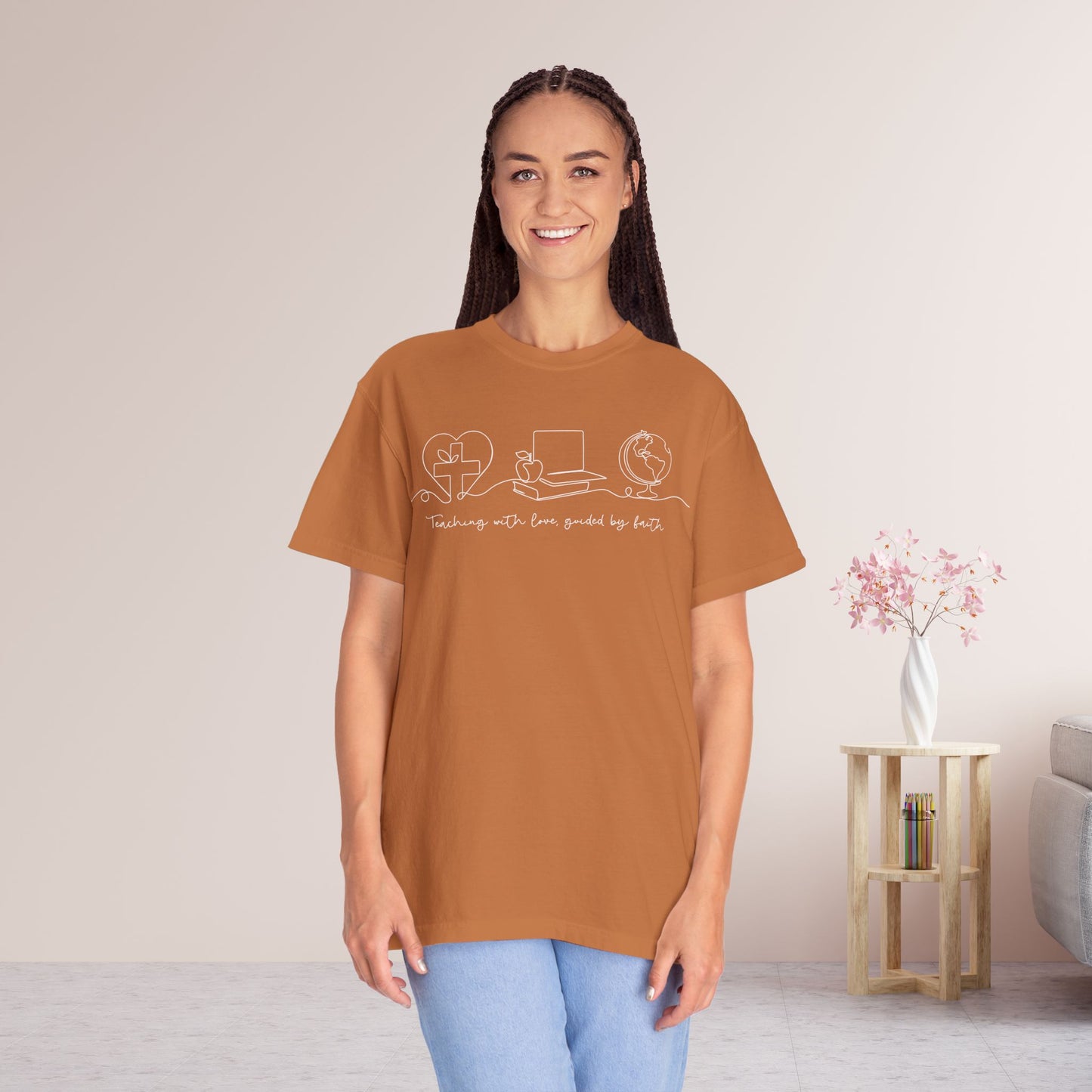 Teaching With love Guided by Faith Comfort Colors Shirt