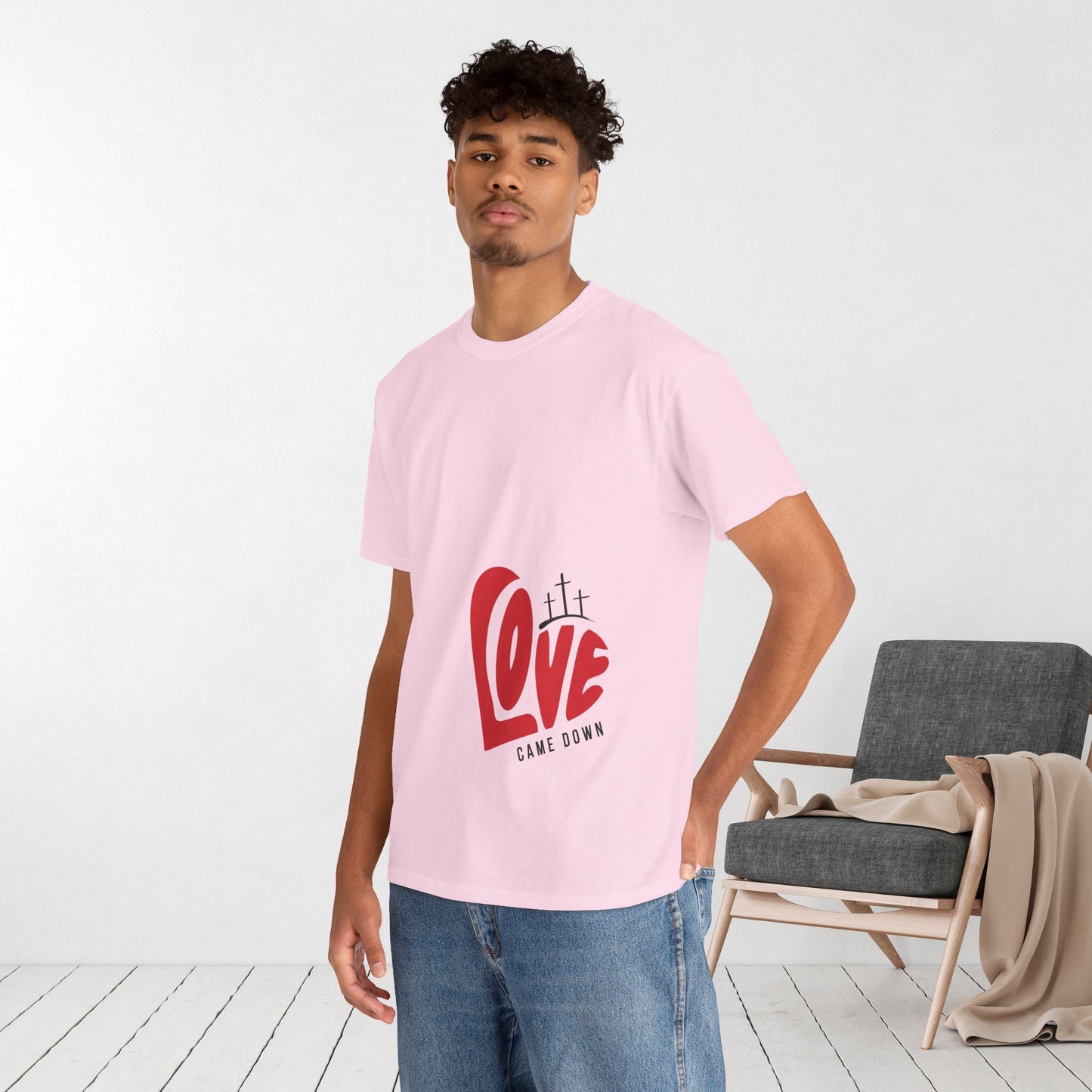 Love Came Down Heavy Cotton Tee - Luke 2:11