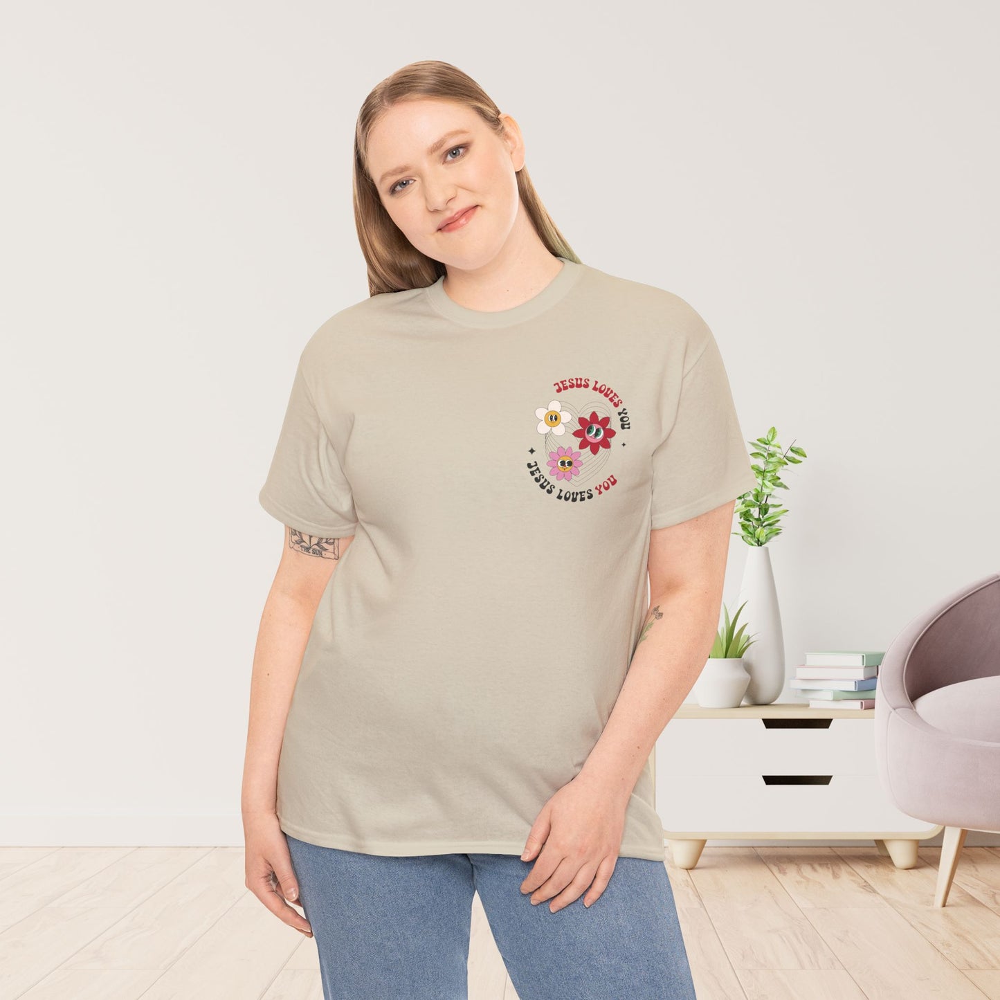 Jesus Loves You Heavy Cotton Tee