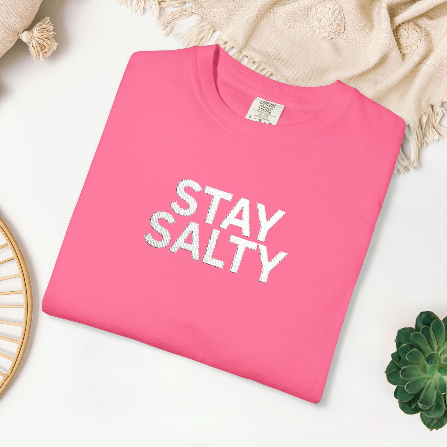 Embroidered Stay Salty Comfort Colors Shirt
