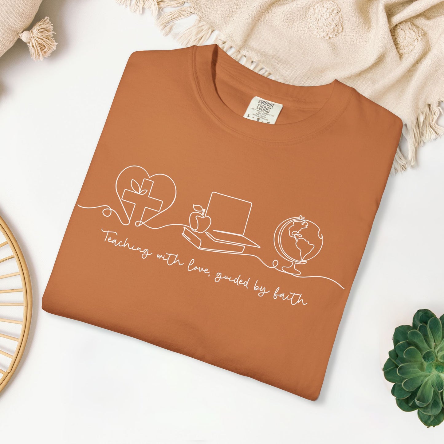 Teaching With love Guided by Faith Comfort Colors Shirt
