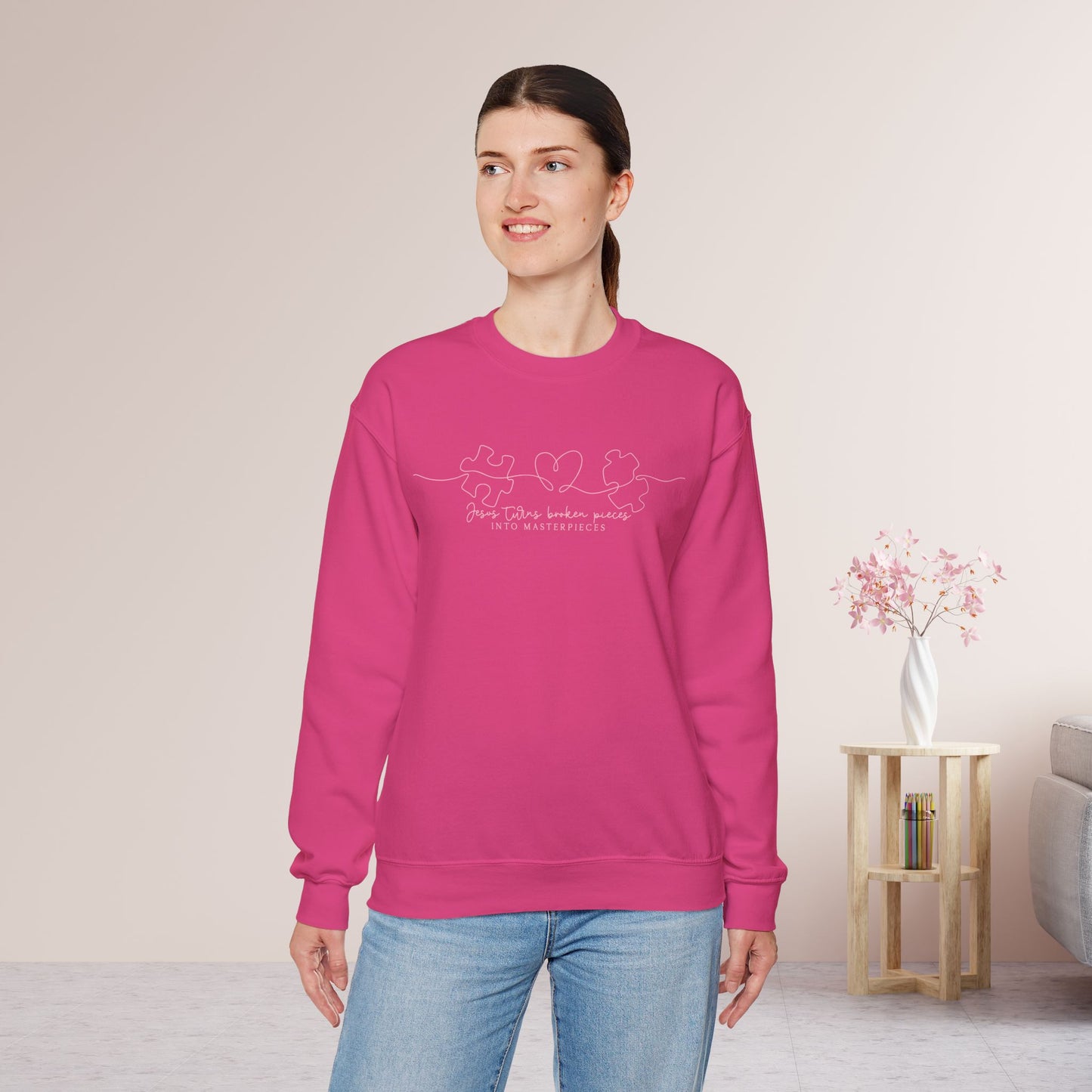 Jesus Turns Broken Pieces Into Masterpieces Sweatshirt