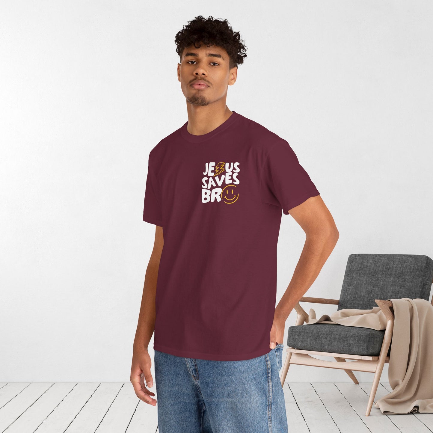 Jesus Saves Bro Heavy Cotton Tee