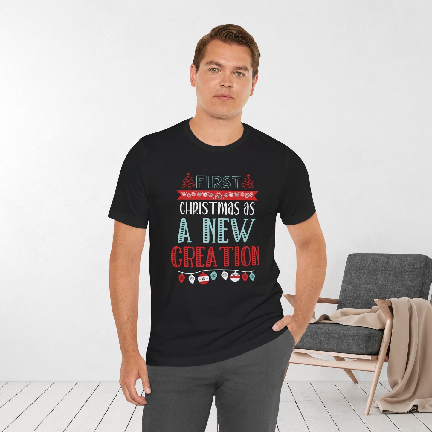 First Christmas As a New Creation Soft Cotton Tee - First Christmas Shirt