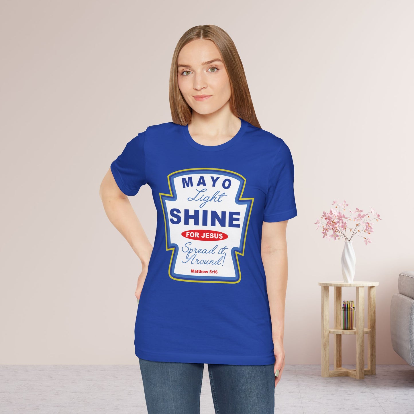 Mayo Light Shine for Jesus Soft Cotton Tee - Matthew 5:16