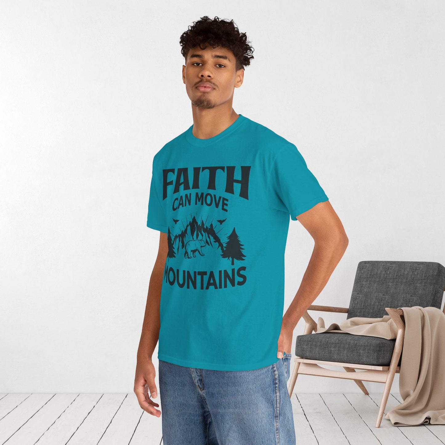 Faith Can Move Mountains Heavy Cotton Tee