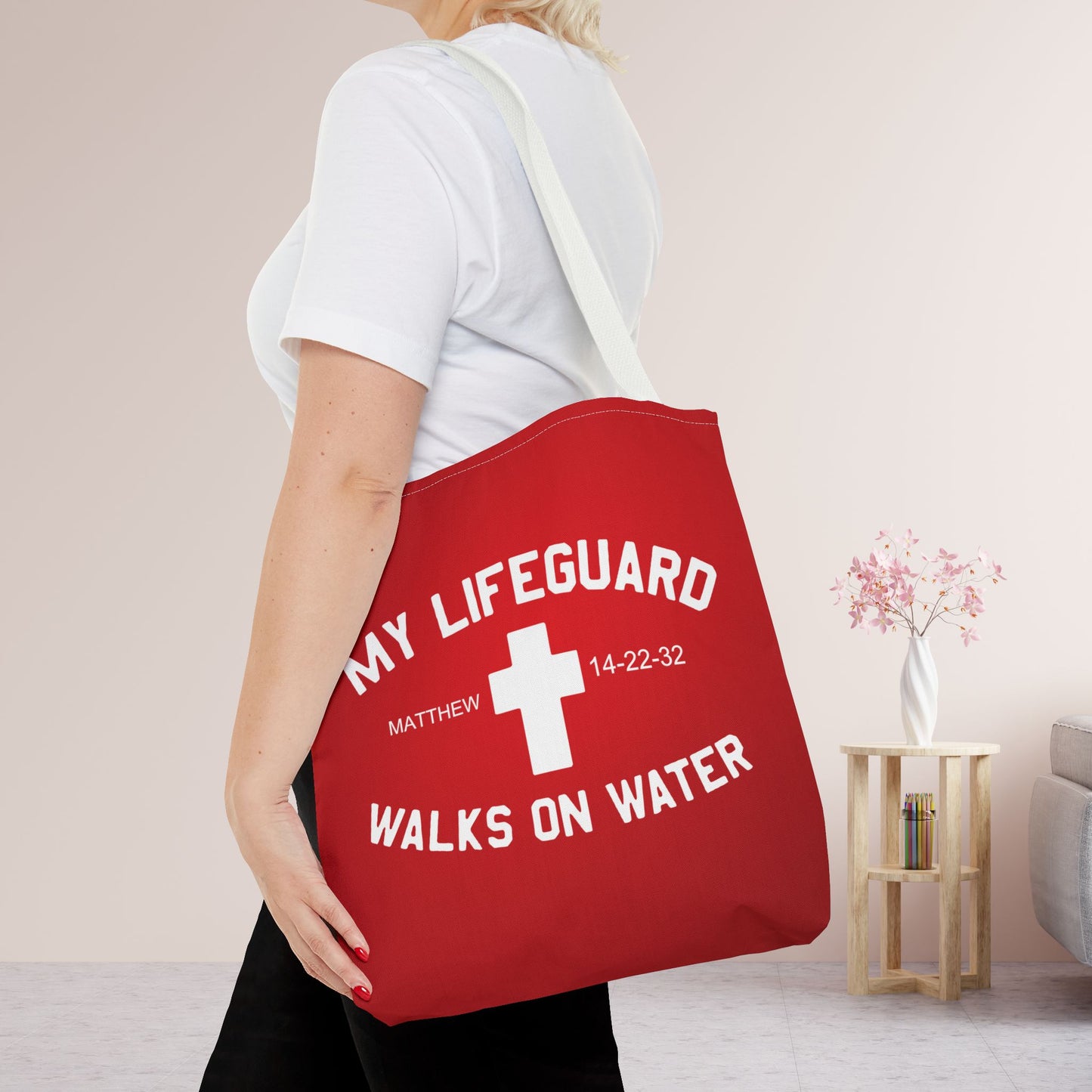 My Lifeguard Walks on Water Tote Bag - 16"