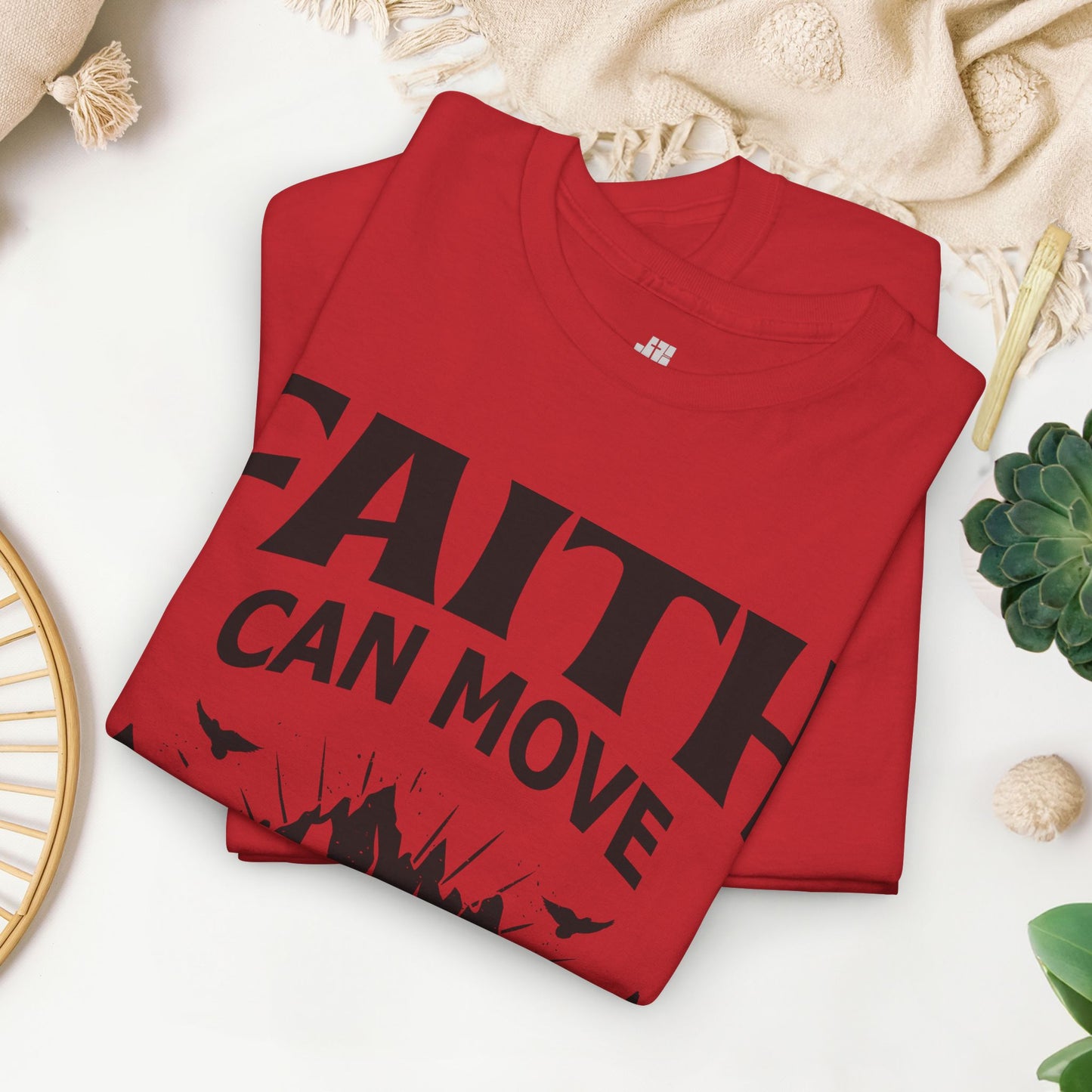 Faith Can Move Mountains Heavy Cotton Tee