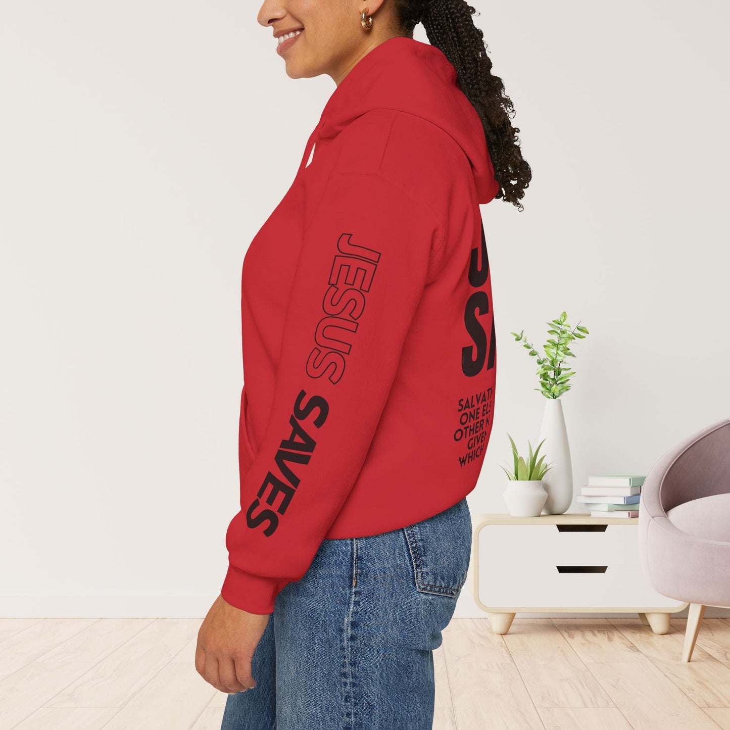 Jesus Saves Hoodie - Acts 4:12 Bible Verse Christian Hoodie
