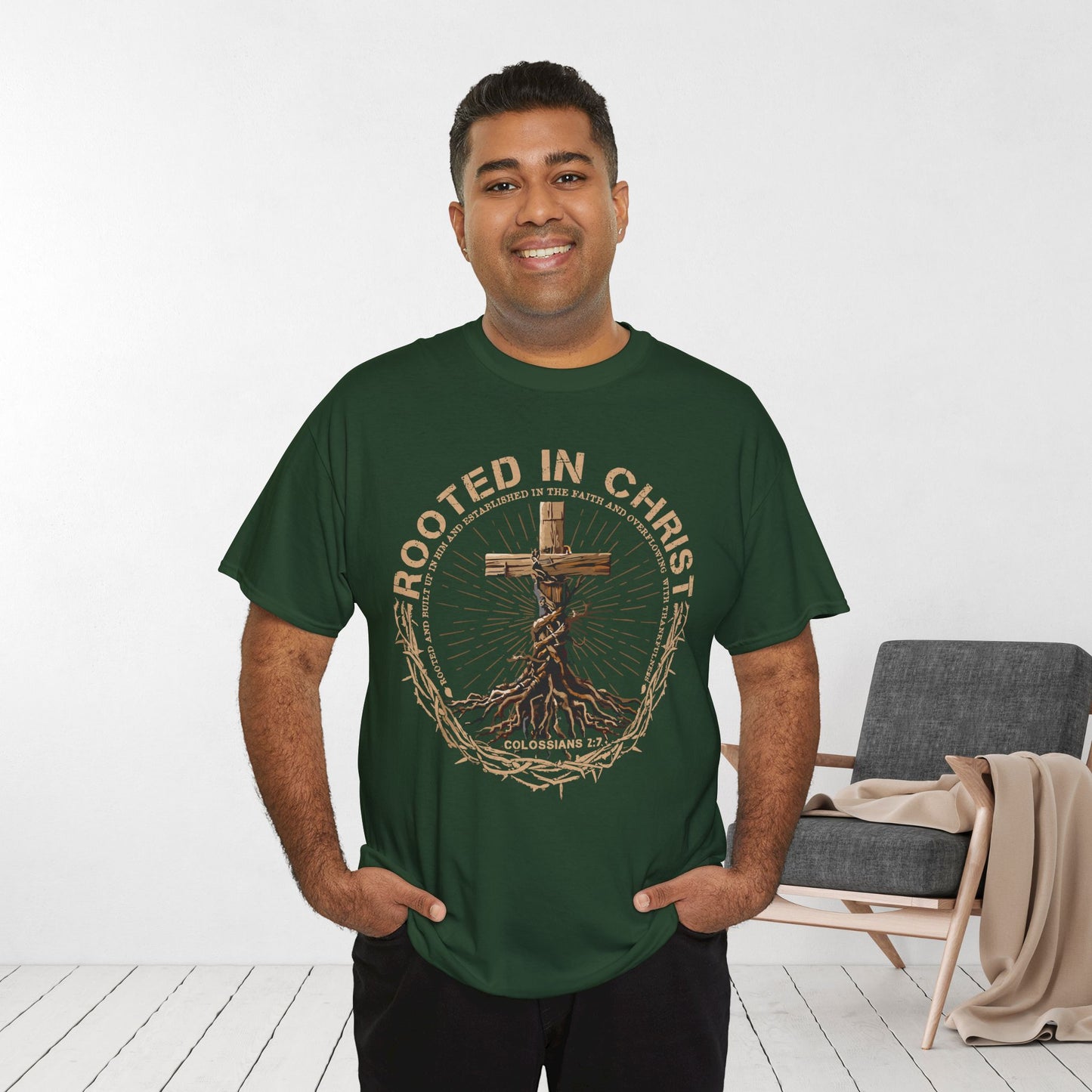 Rooted in Christ Heavy Cotton Tee