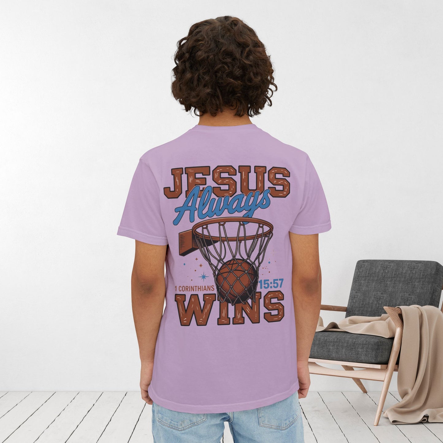 Jesus Always Wins Comfort Colors Pocket T-Shirt