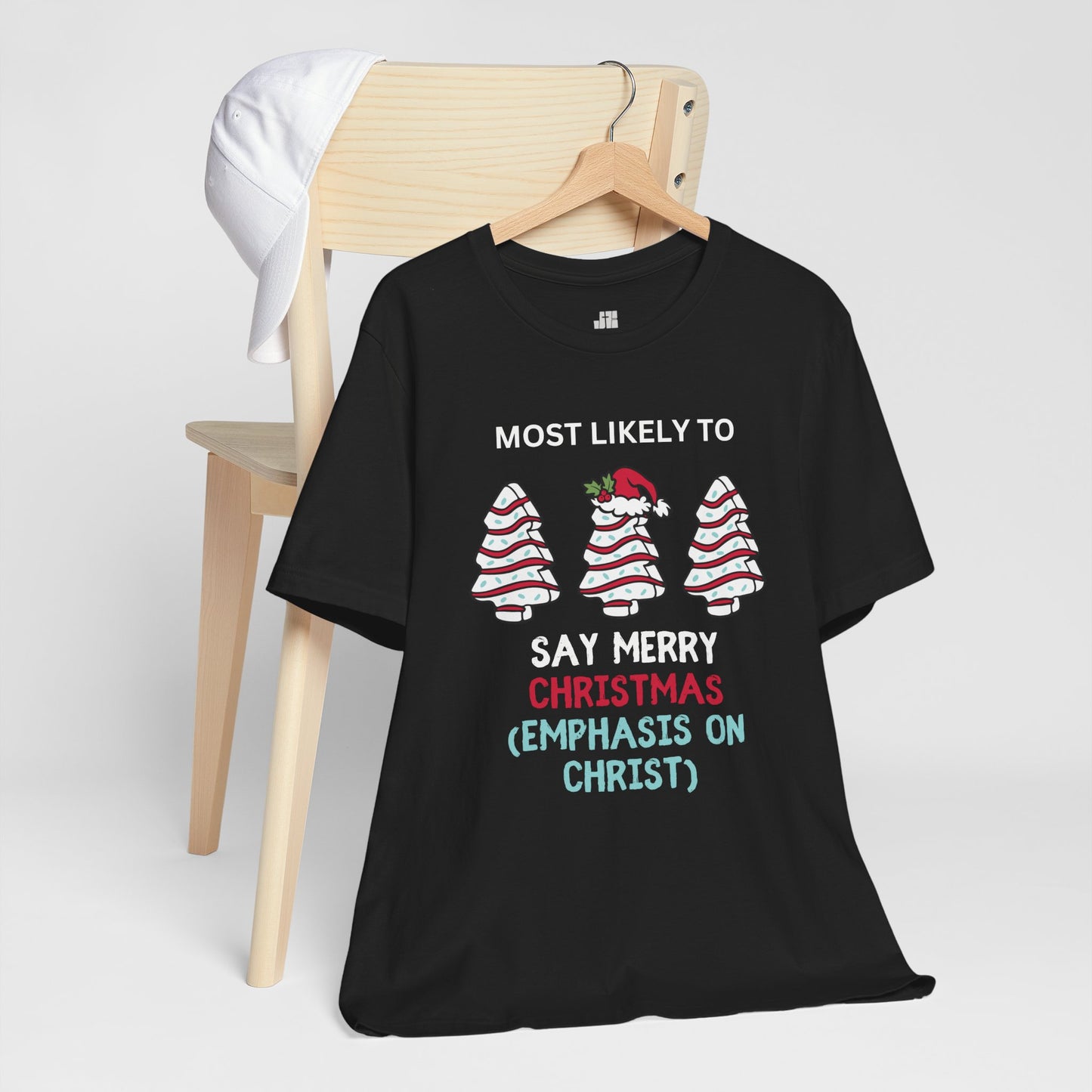Most Likely to Say Merry Christmas Soft Cotton Tee - Most Likely to Christian Christmas Shirt