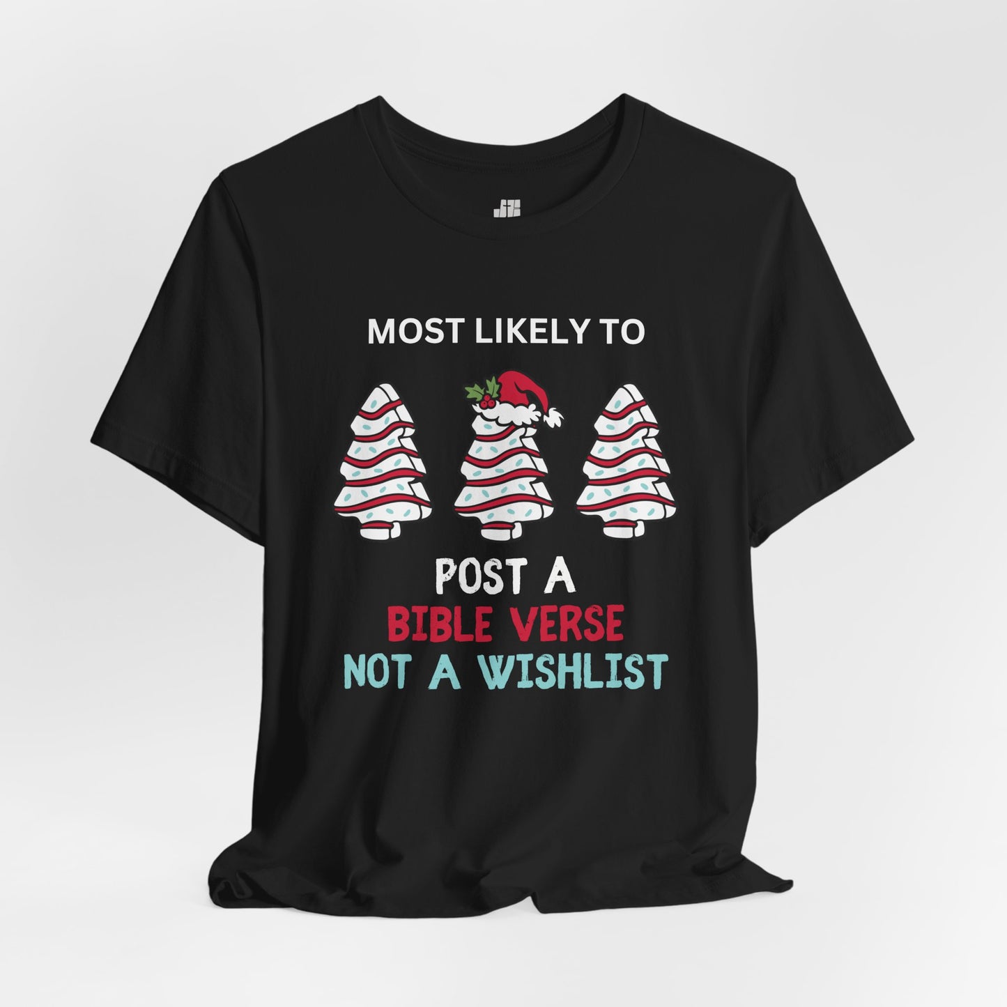 Most Likely to Post a Bible Verse Soft Cotton Tee - Most Likely to Christian Christmas Shirt