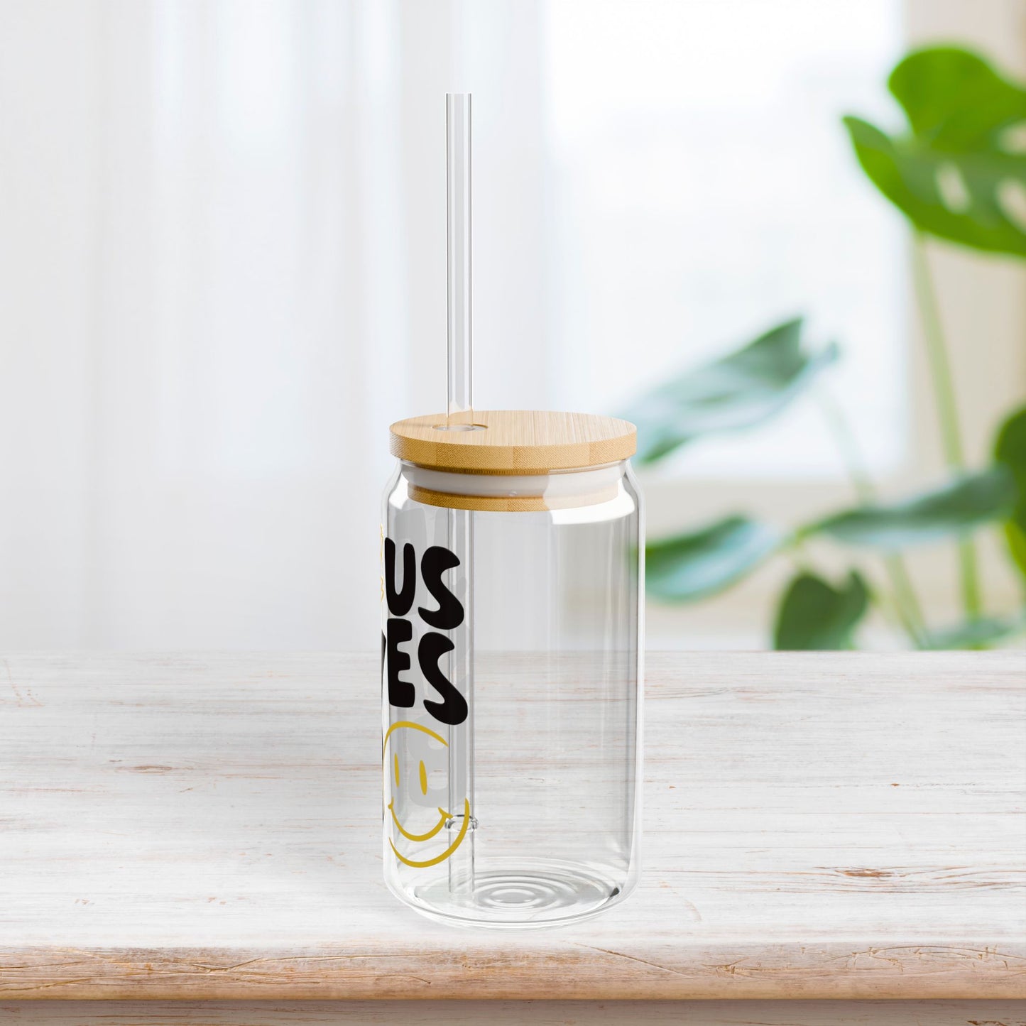 Jesus Saves Bro Sipper Glass with Bamboo Lid & Straw - 16 oz