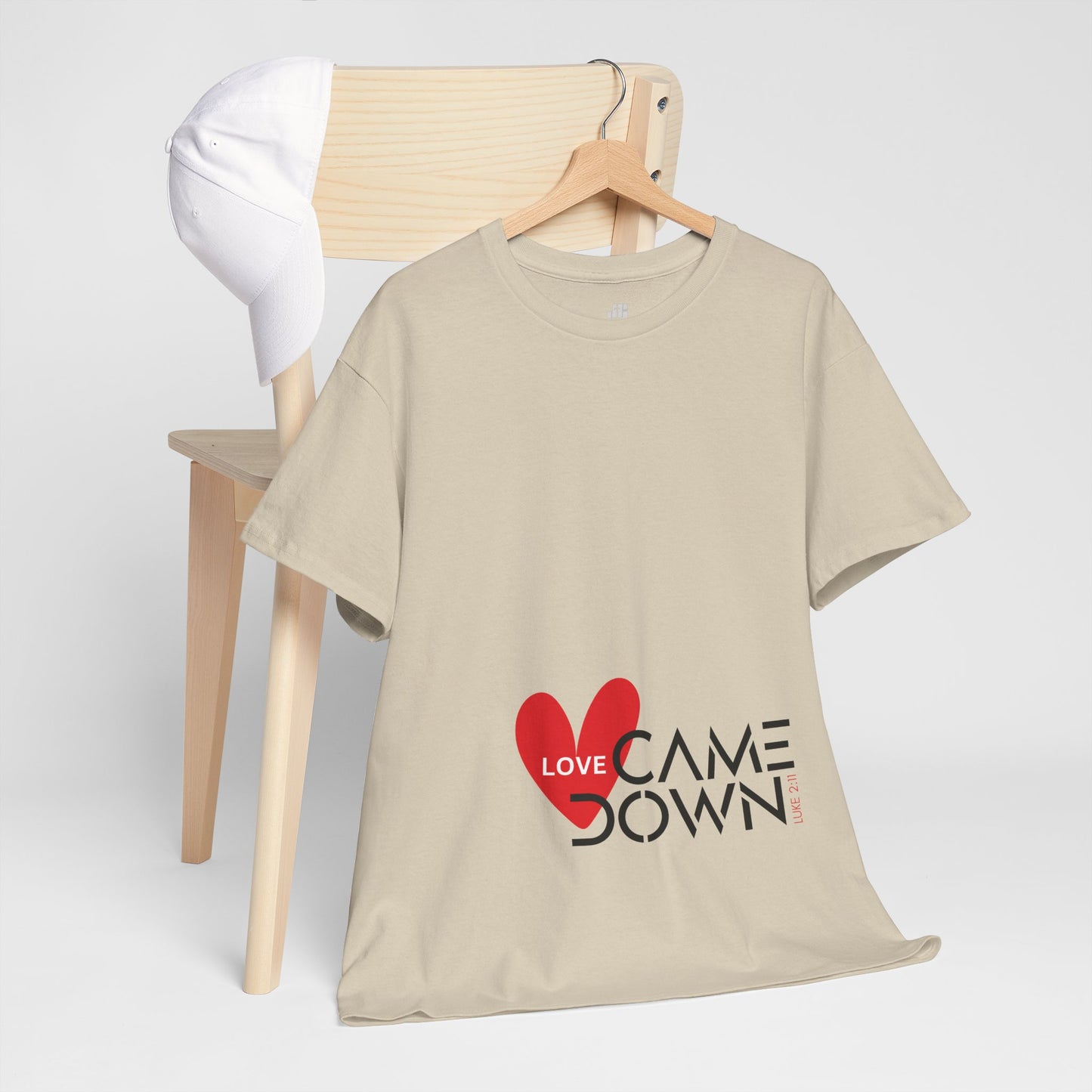 Love Came Down Heavy Cotton Tee - Luke 2:11