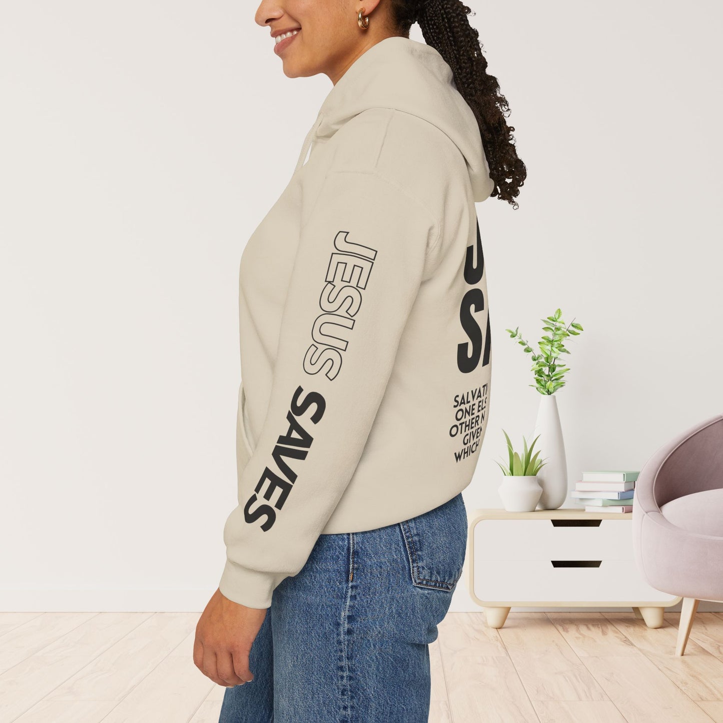 Jesus Saves Hoodie - Acts 4:12 Bible Verse Christian Hoodie