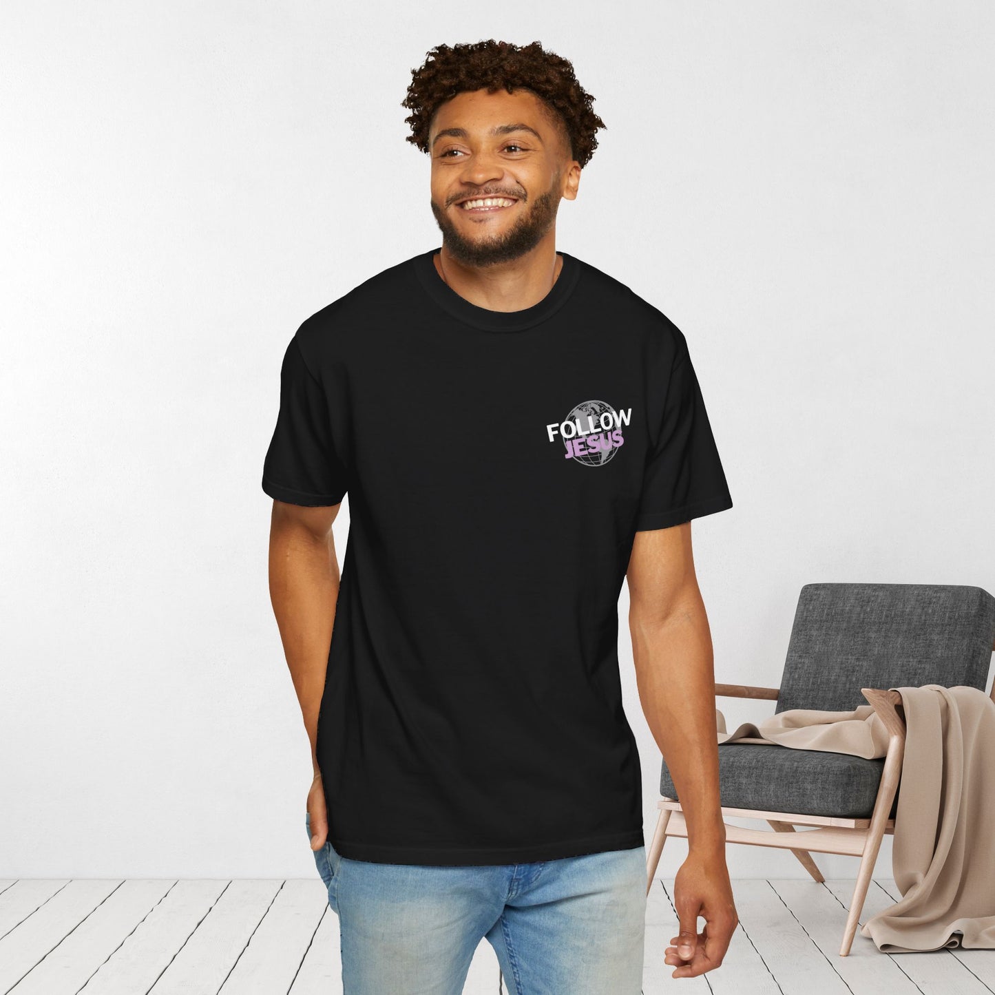 Jesus is the Light of the World Comfort Colors Shirt - John 8:12 Bible Verse Christian Shirt