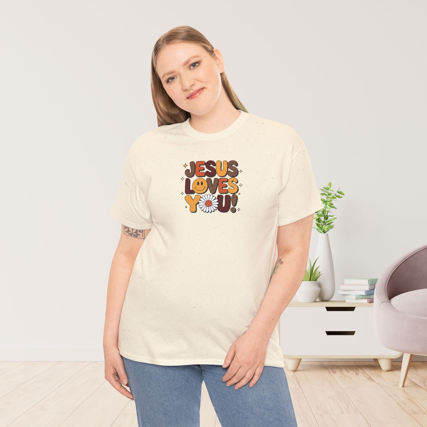 Jesus Loves You Heavy Cotton Tee