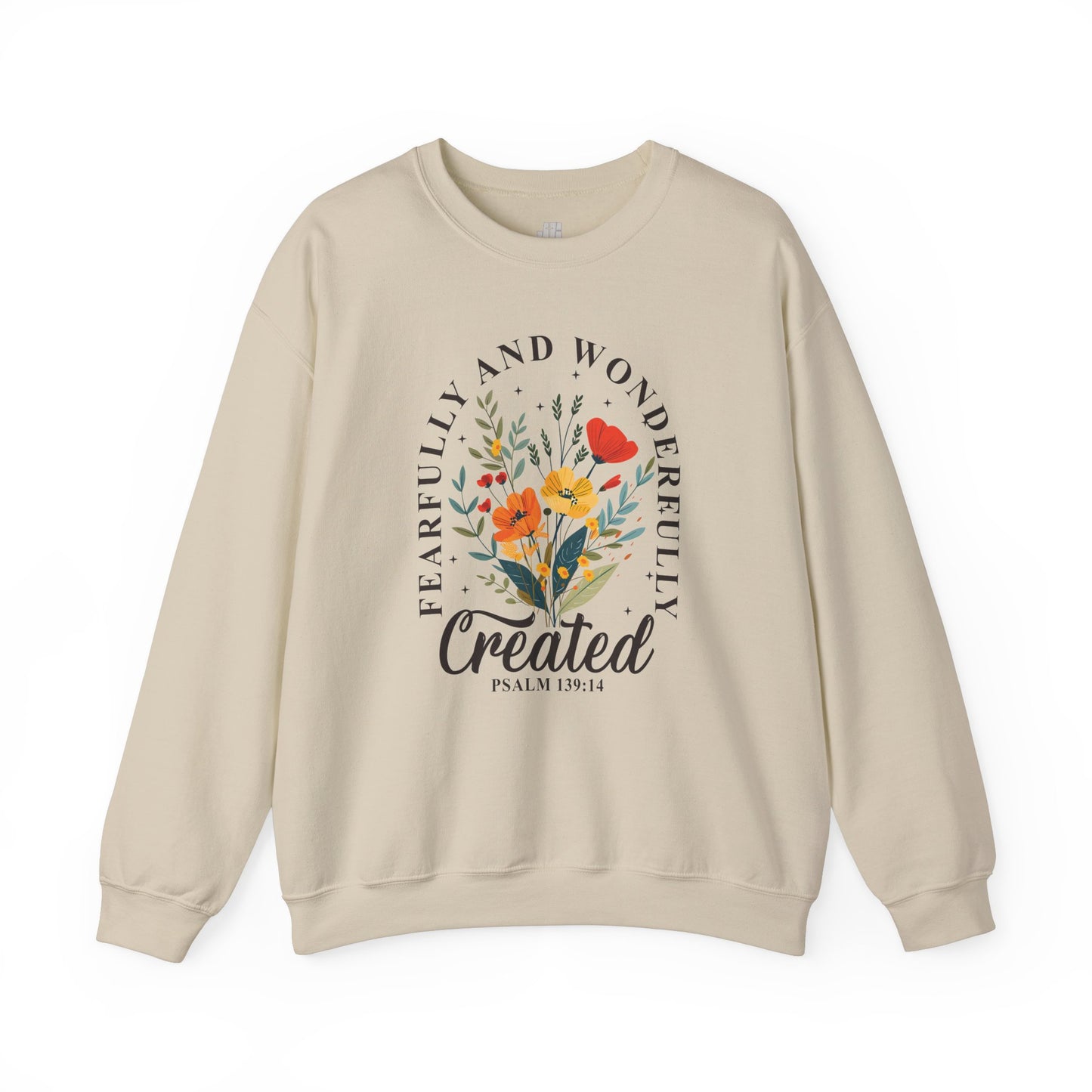 Fearfully and Wonderfully Created Psalm 139:14 Sweatshirt - Christian Mom Sweatshirt