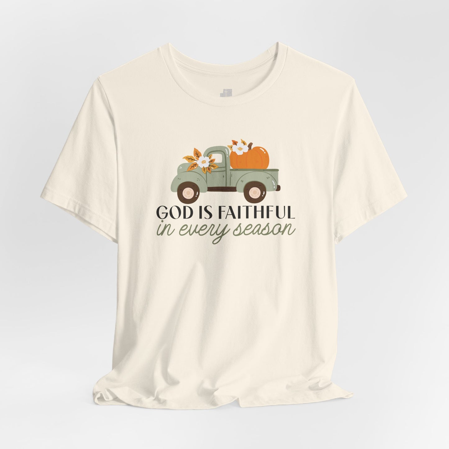 God is Faithful in Every Season Soft Cotton Tee - Fall Christian Tee