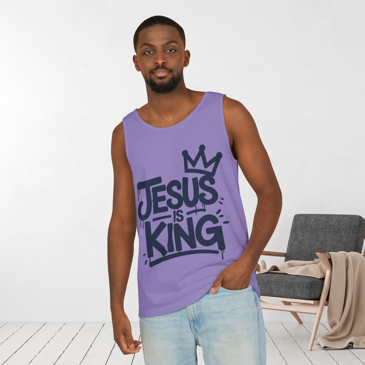 Jesus is King Comfort Colors Garment-Dyed Tank Top