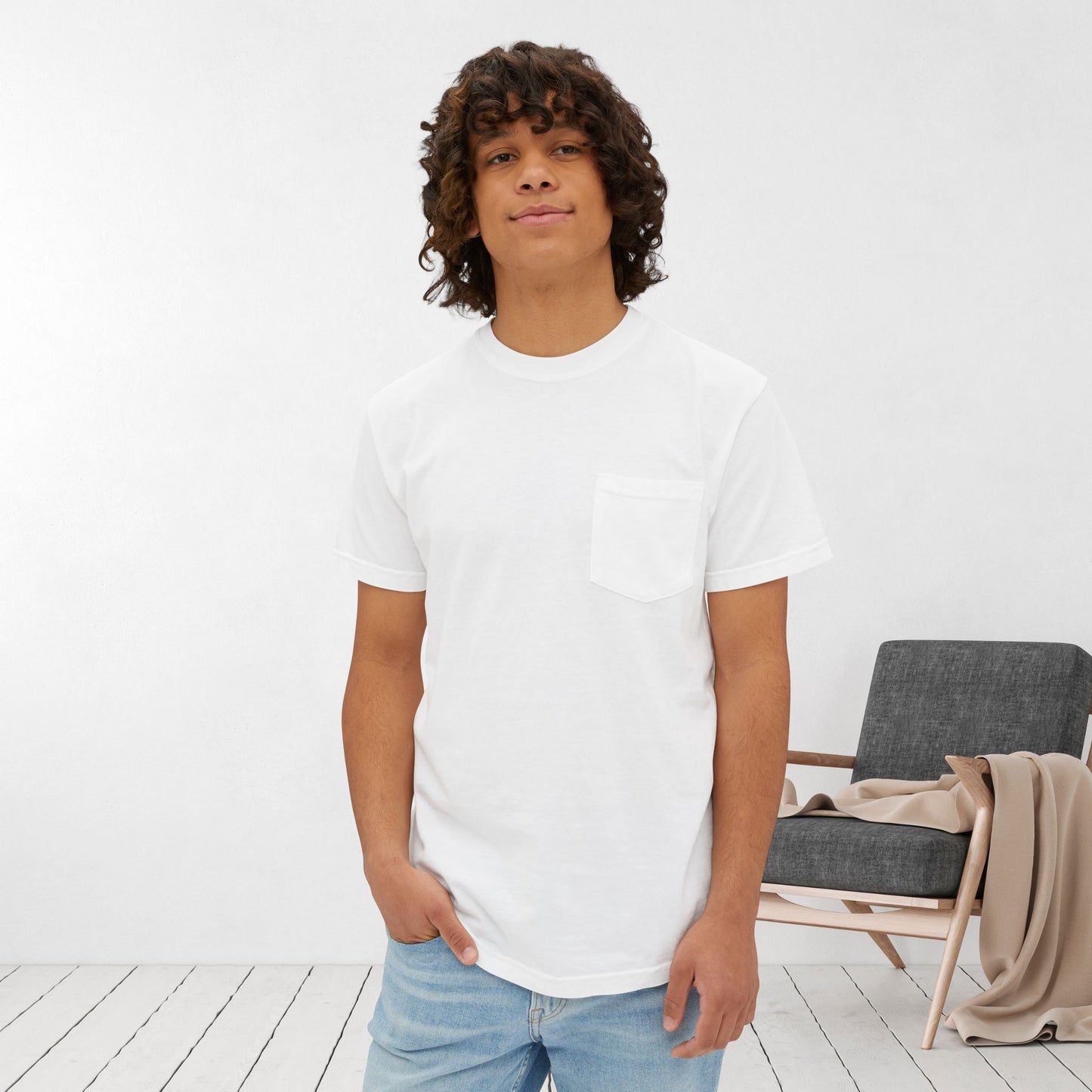When You Pass Through Deep Water I Will Be With You Comfort Colors Pocket T-Shirt