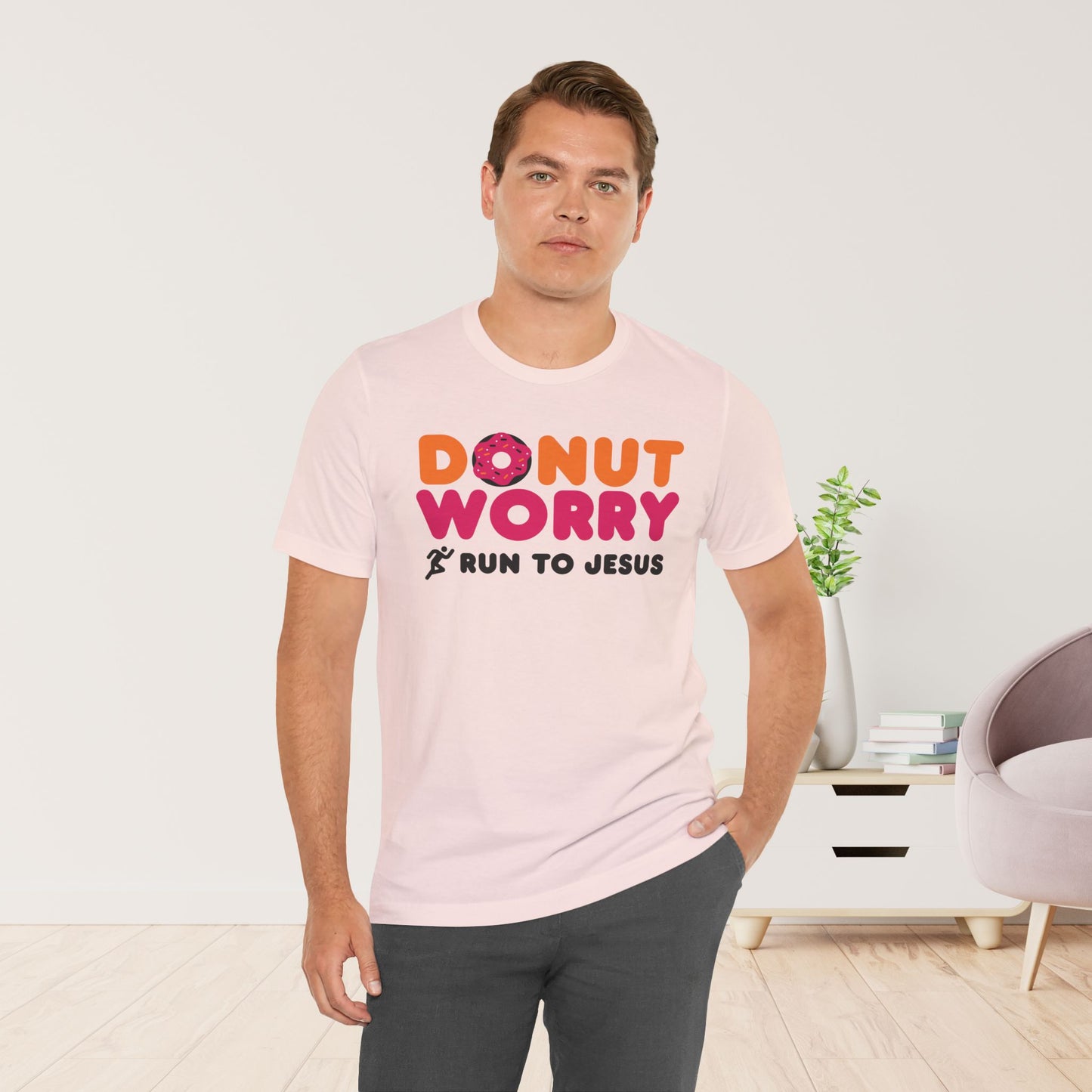 Donut Worry Run to Jesus Soft Cotton Tee