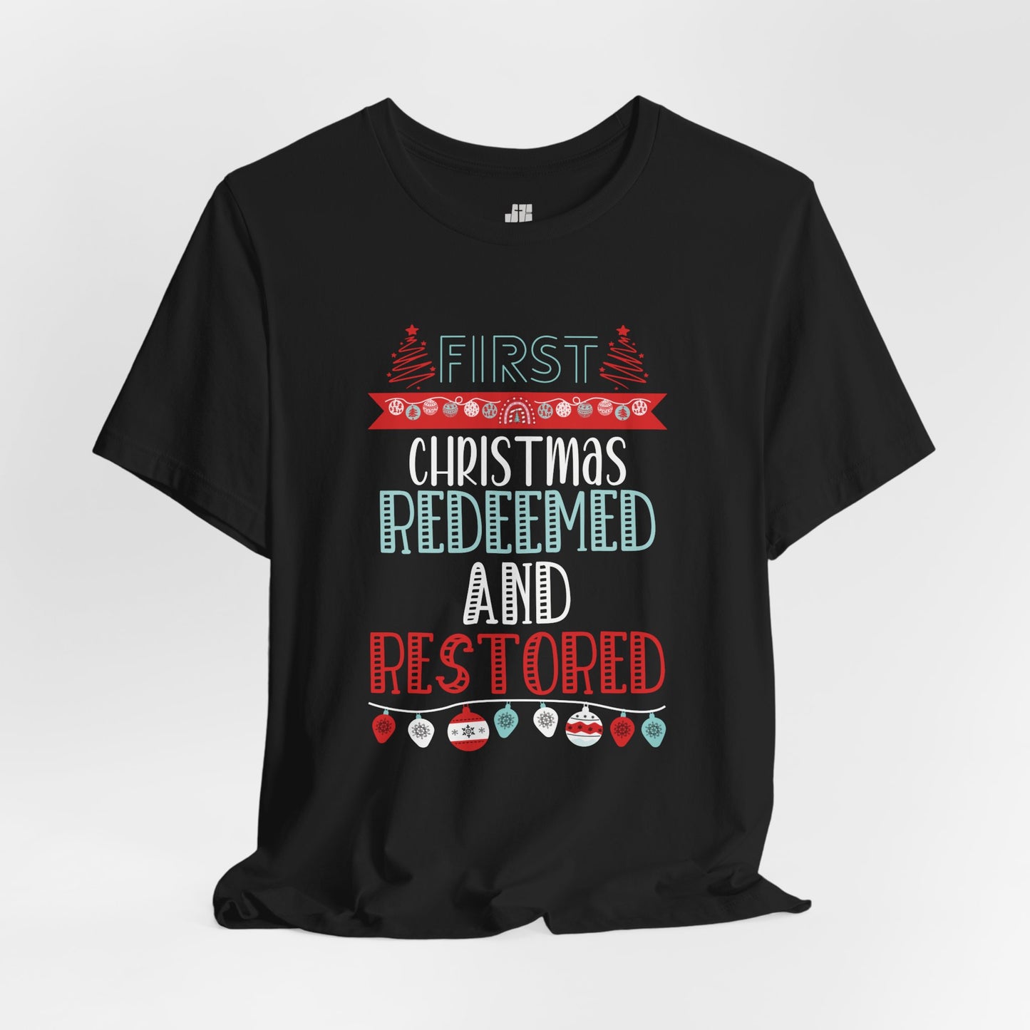 First Christmas Redeemed And Restored Soft Cotton Tee - First Christmas Shirt