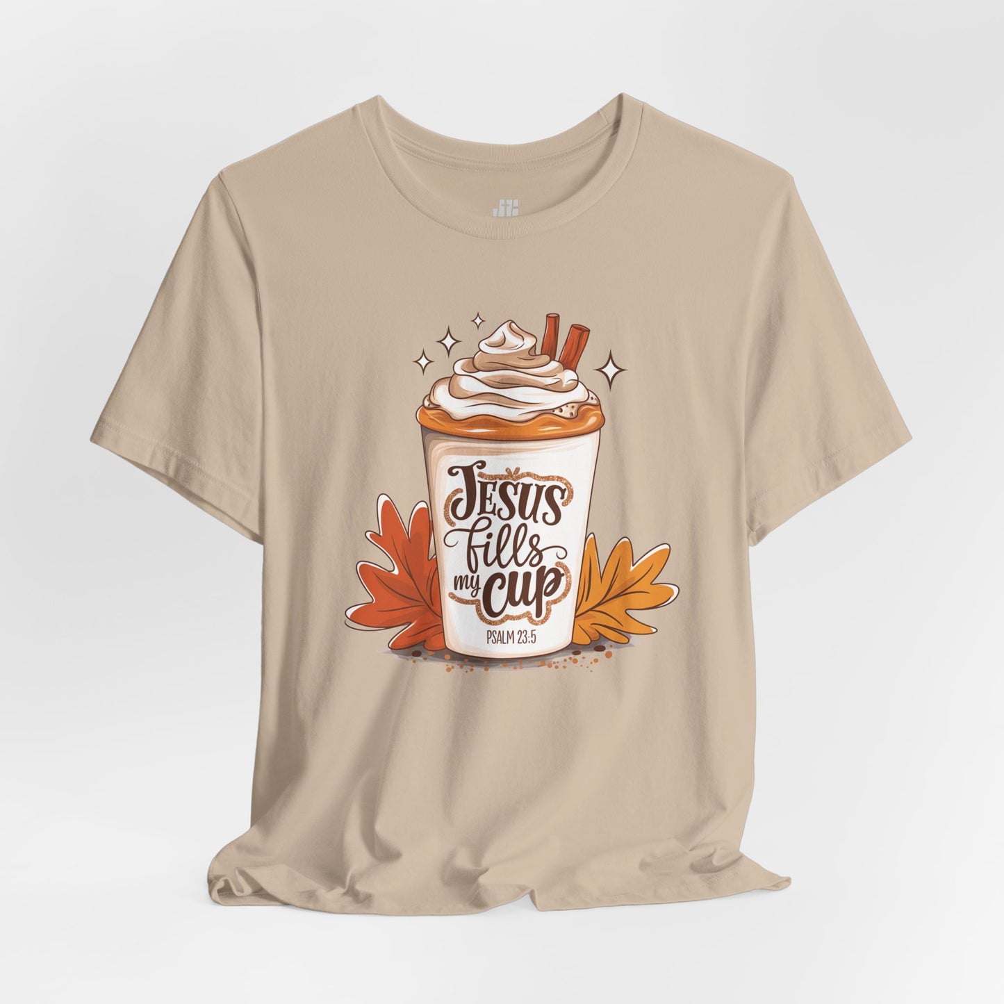 Jesus Fills My Cup Soft Cotton Tee - Fall Christian Tee