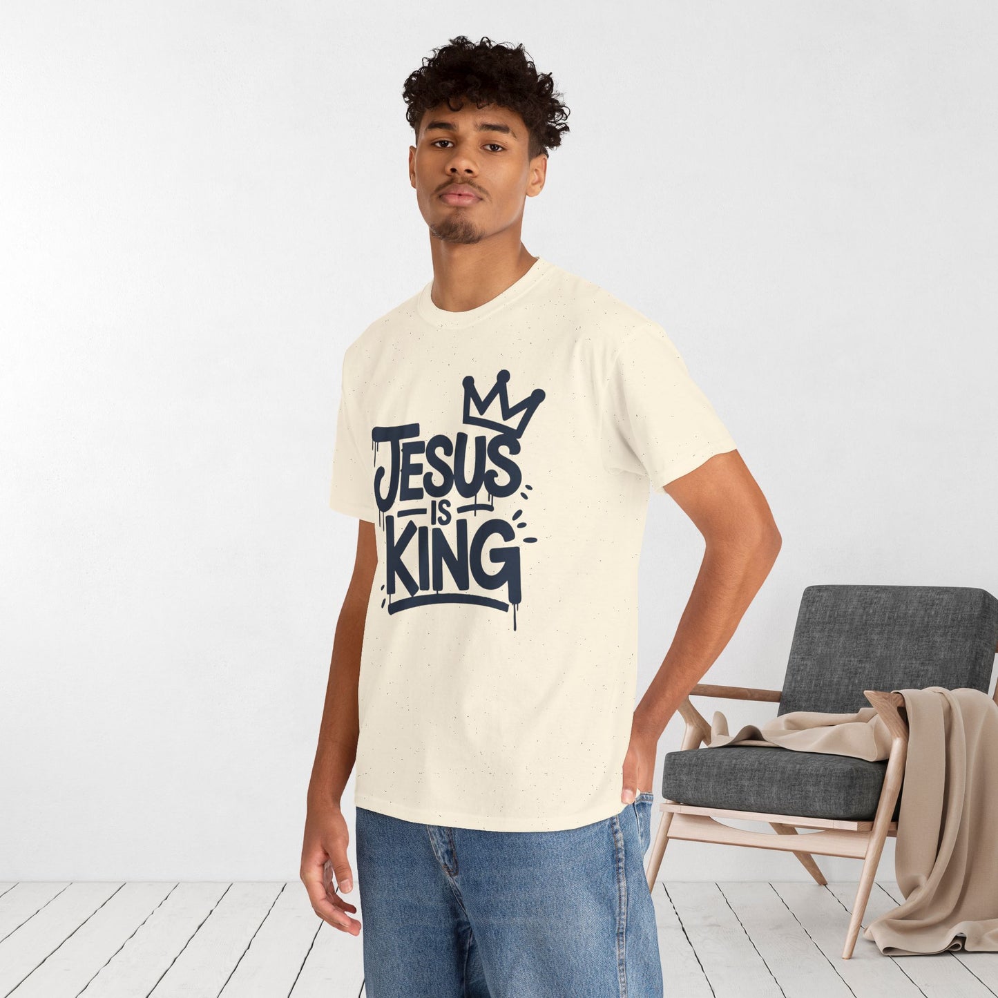 Jesus is King Heavy Cotton Tee