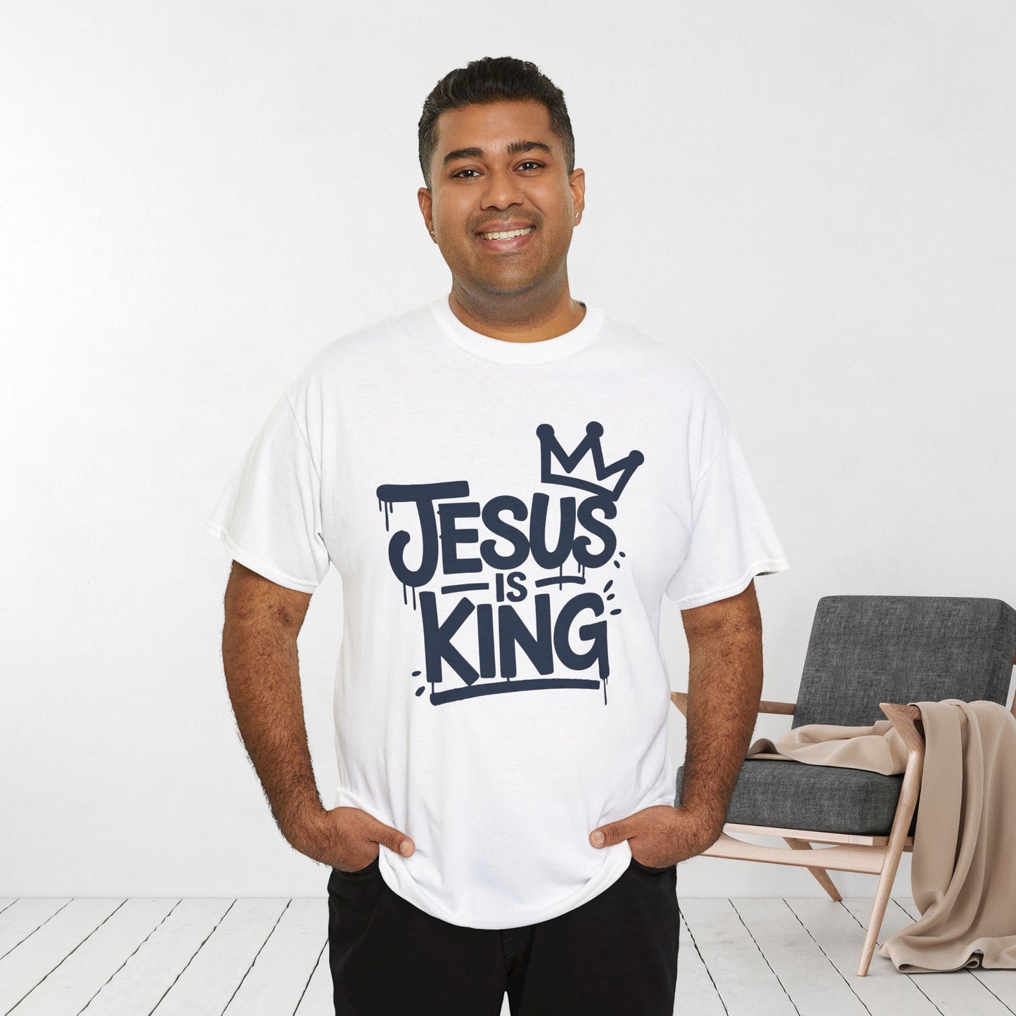 Jesus is King Heavy Cotton Tee