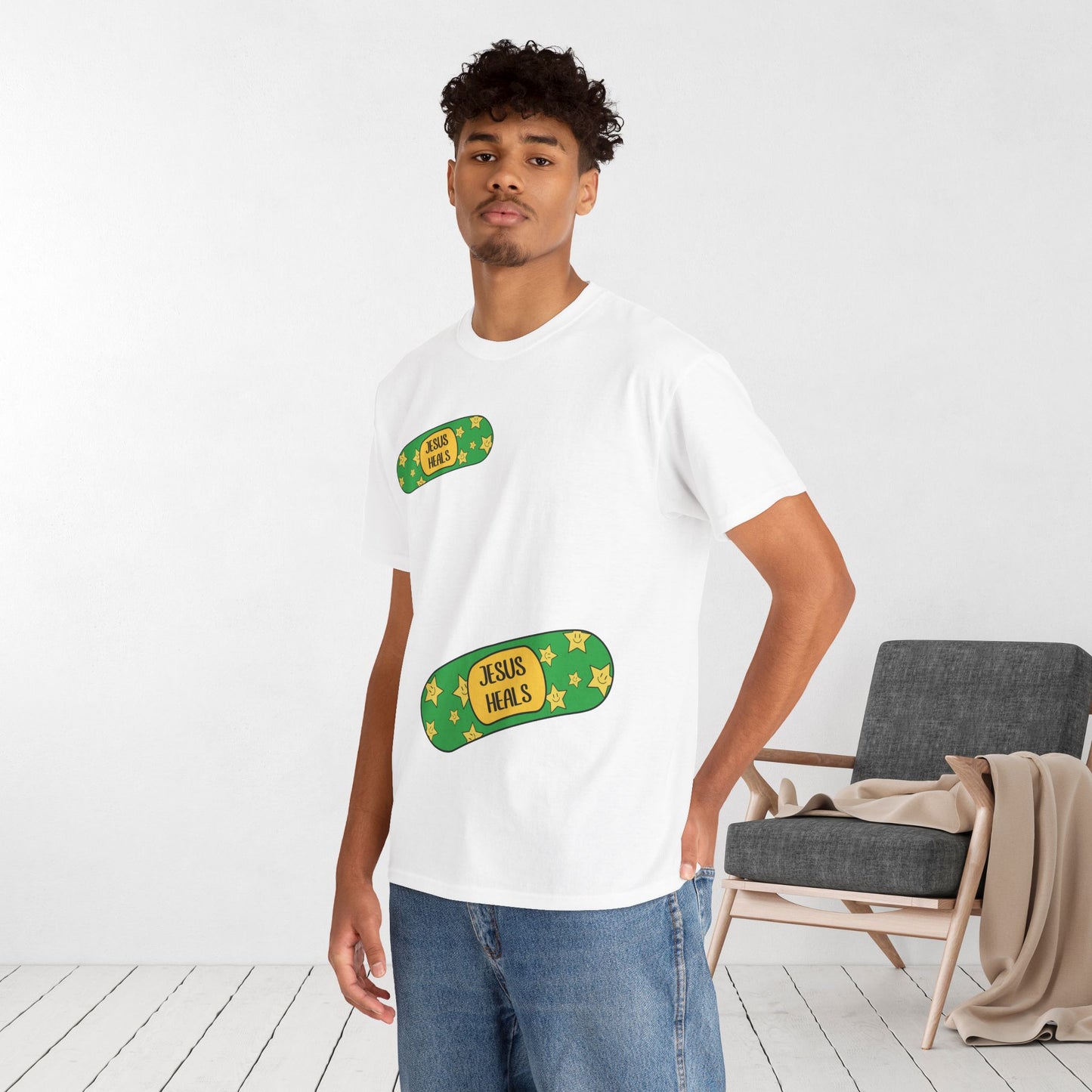 Jesus Heals Heavy Cotton Tee
