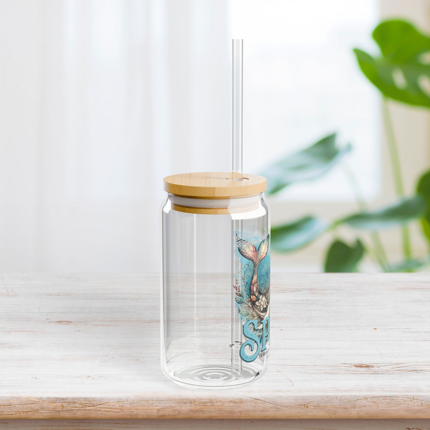 Spirit Sipper Glass with Bamboo Lid & Straw - 16 oz