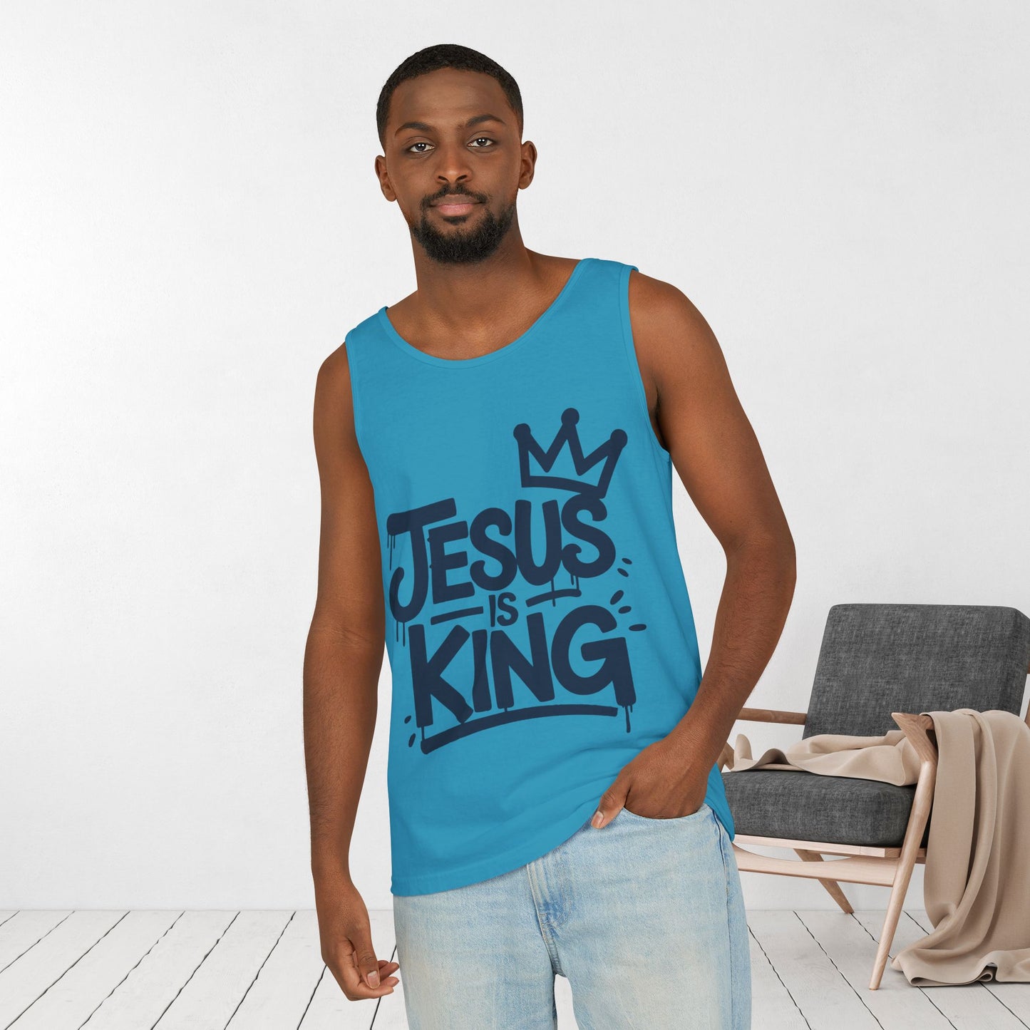 Jesus is King Comfort Colors Garment-Dyed Tank Top