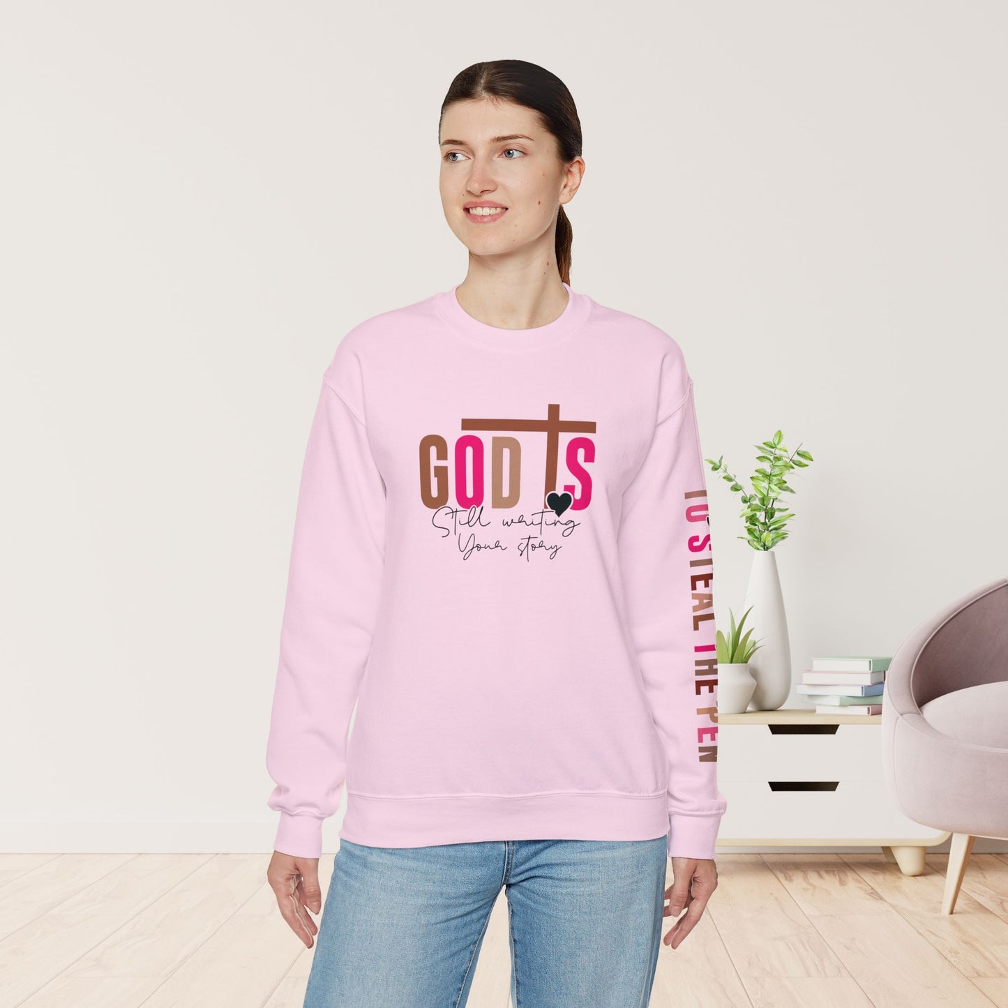Pink God is Still Writing Your Story Christian Sweatshirt