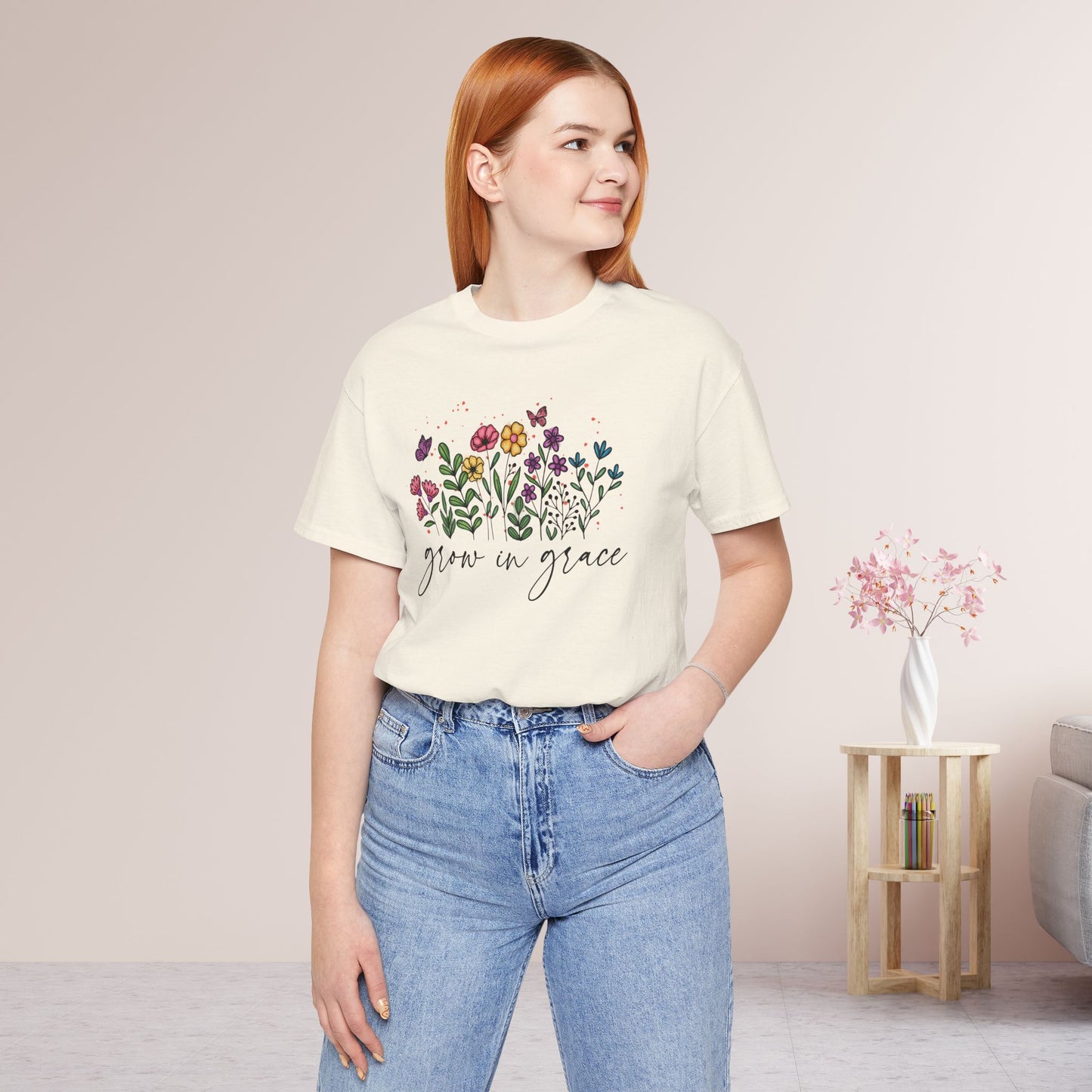 Grow in Grace Bible Verse Soft Cotton Tee