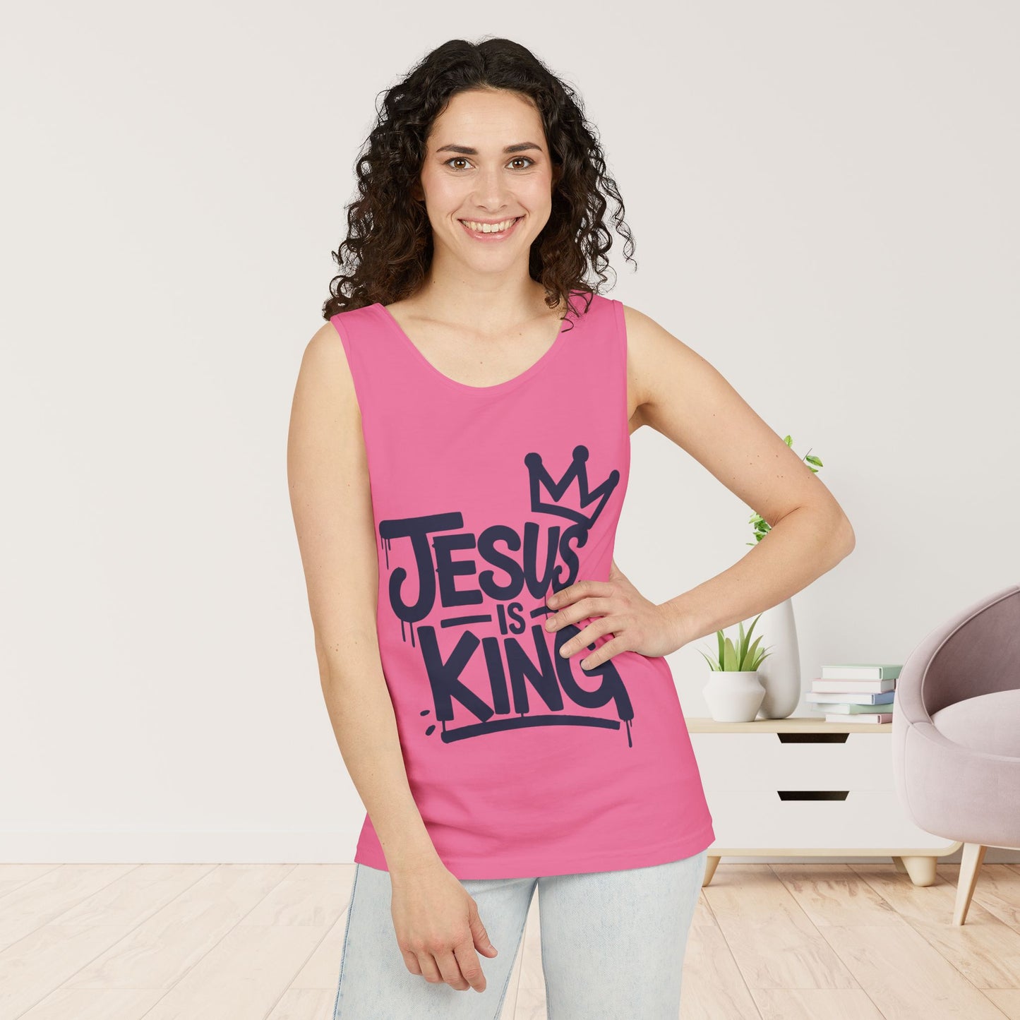 Jesus is King Comfort Colors Garment-Dyed Tank Top