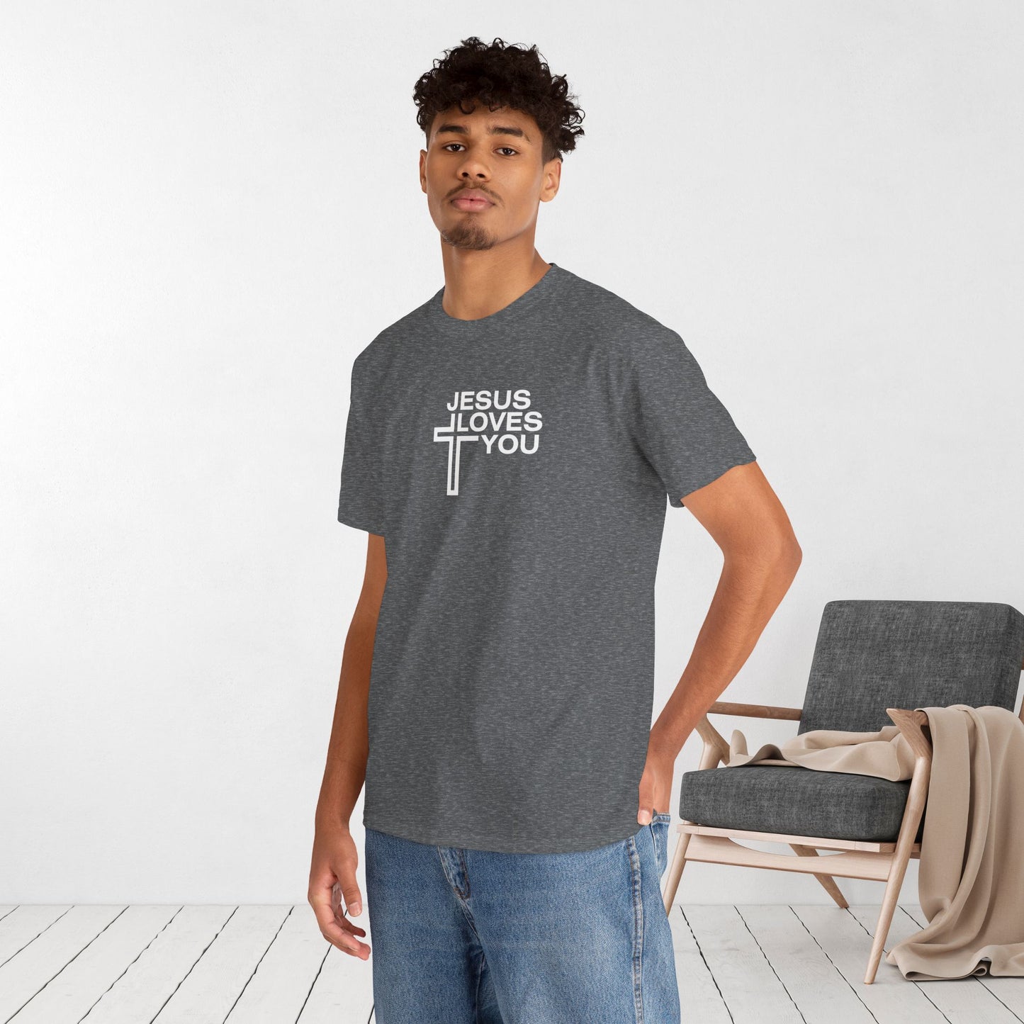 Jesus Loves You Heavy Cotton Tee