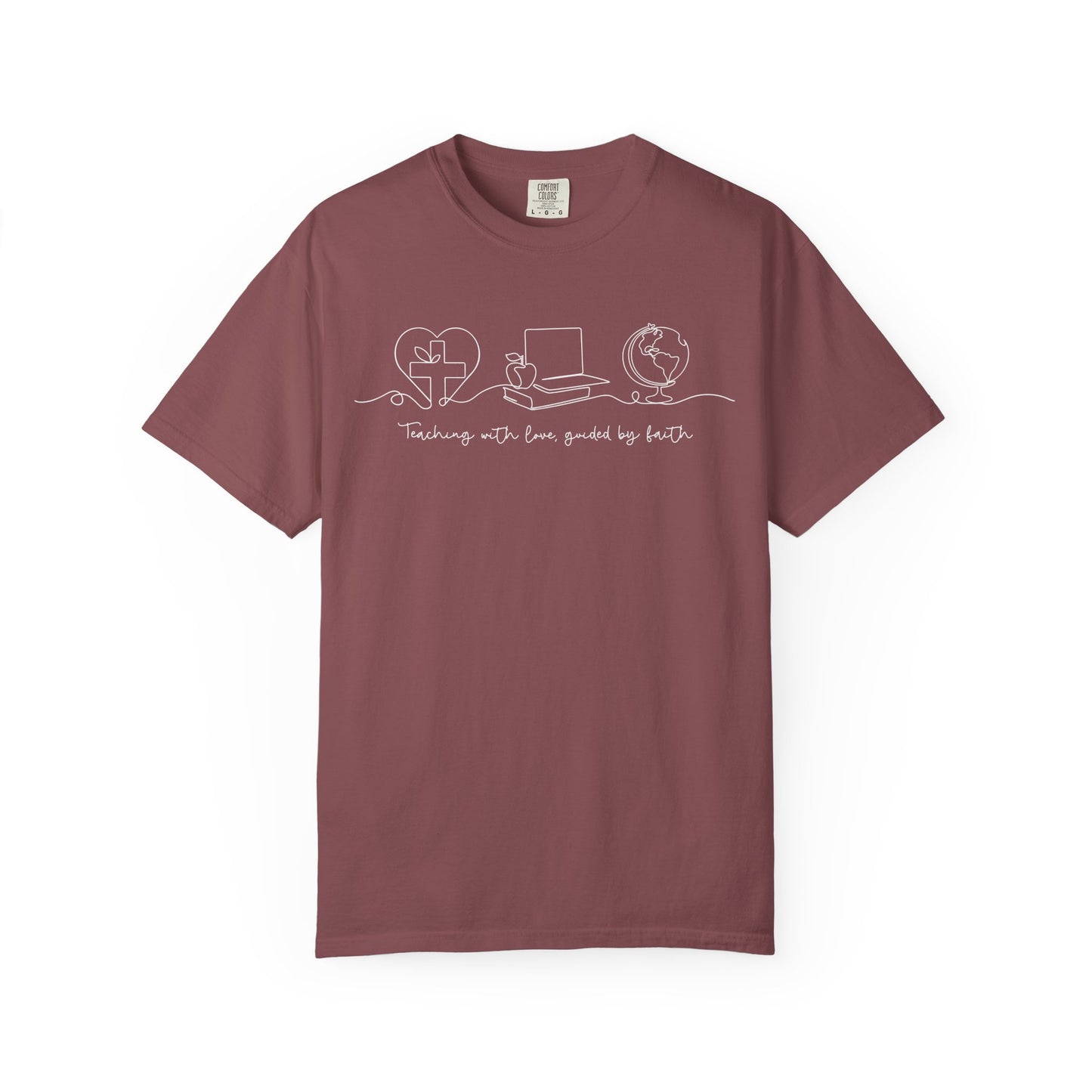 Teaching With love Guided by Faith Comfort Colors Shirt