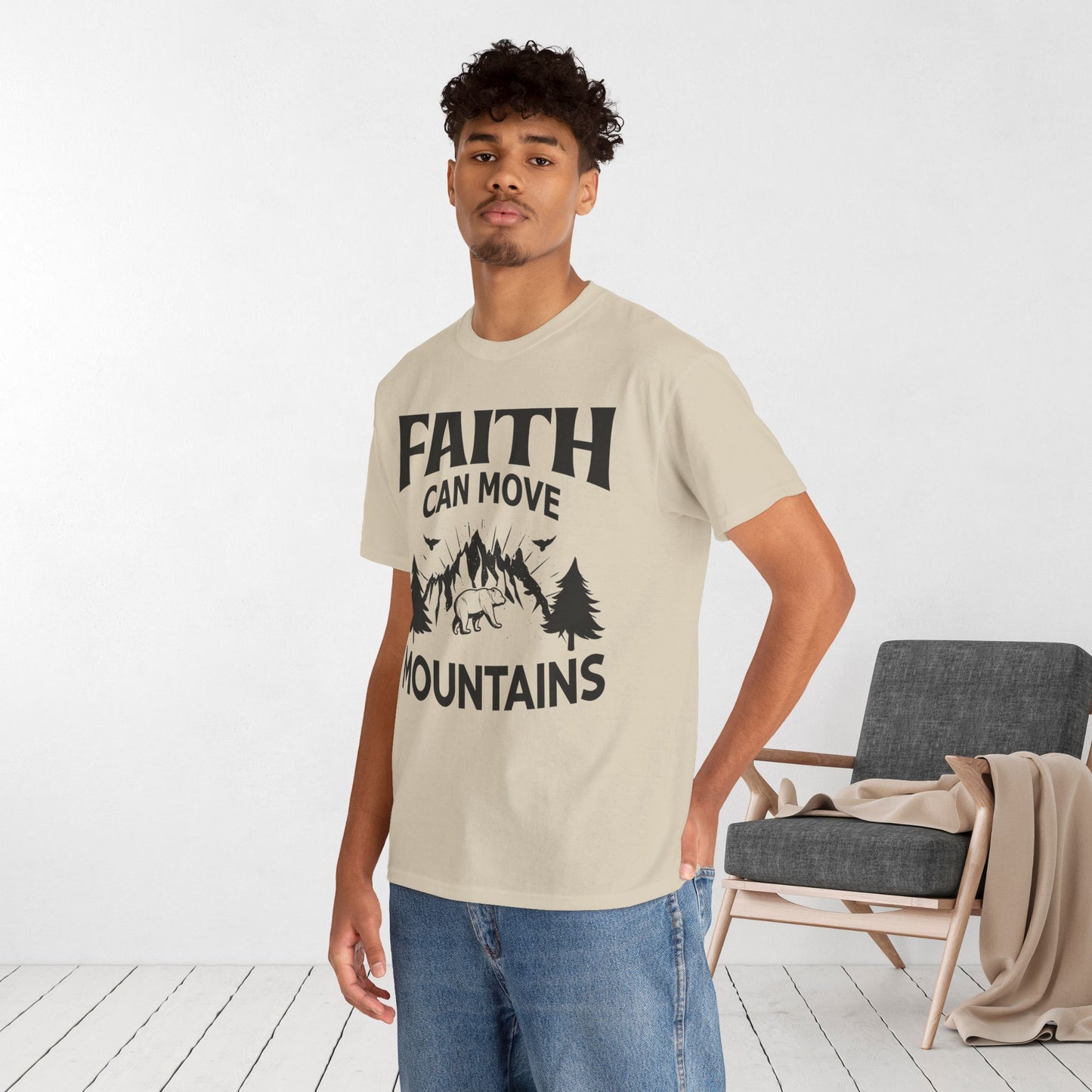 Faith Can Move Mountains Heavy Cotton Tee