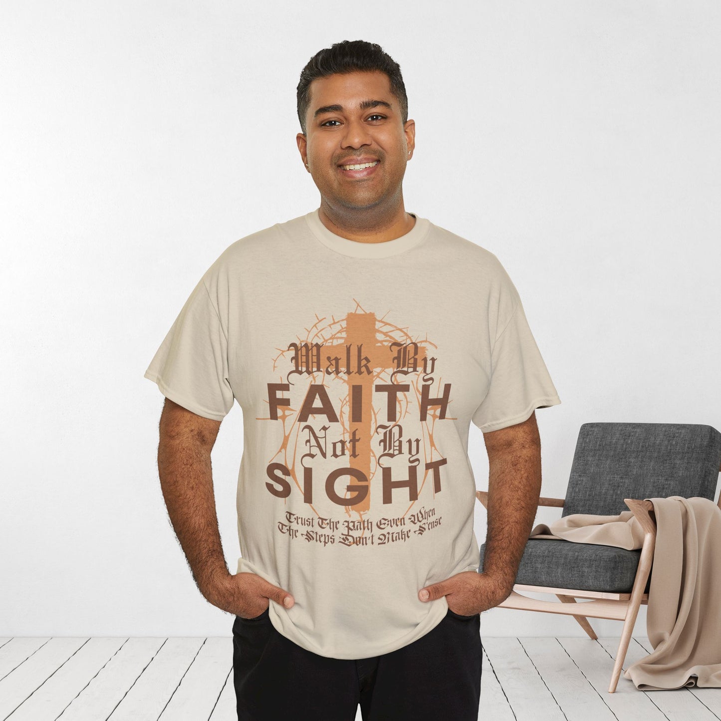 Walk by Faith Not by Sight Heavy Cotton Tee